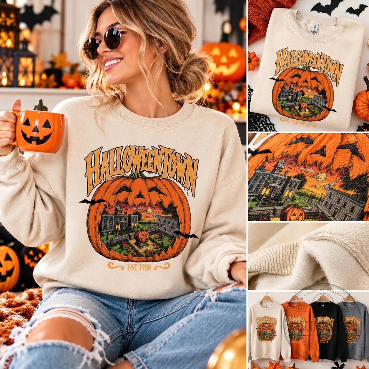 Halloweentown Est. 1998 Pumpkin Halloween Spooky Season Sweatshirt