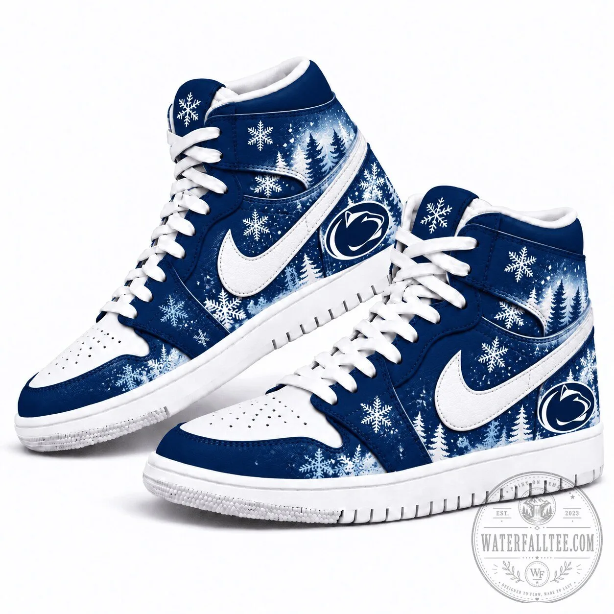 Penn State Nittany Lions Winter Snow Forest High Top Sneakers