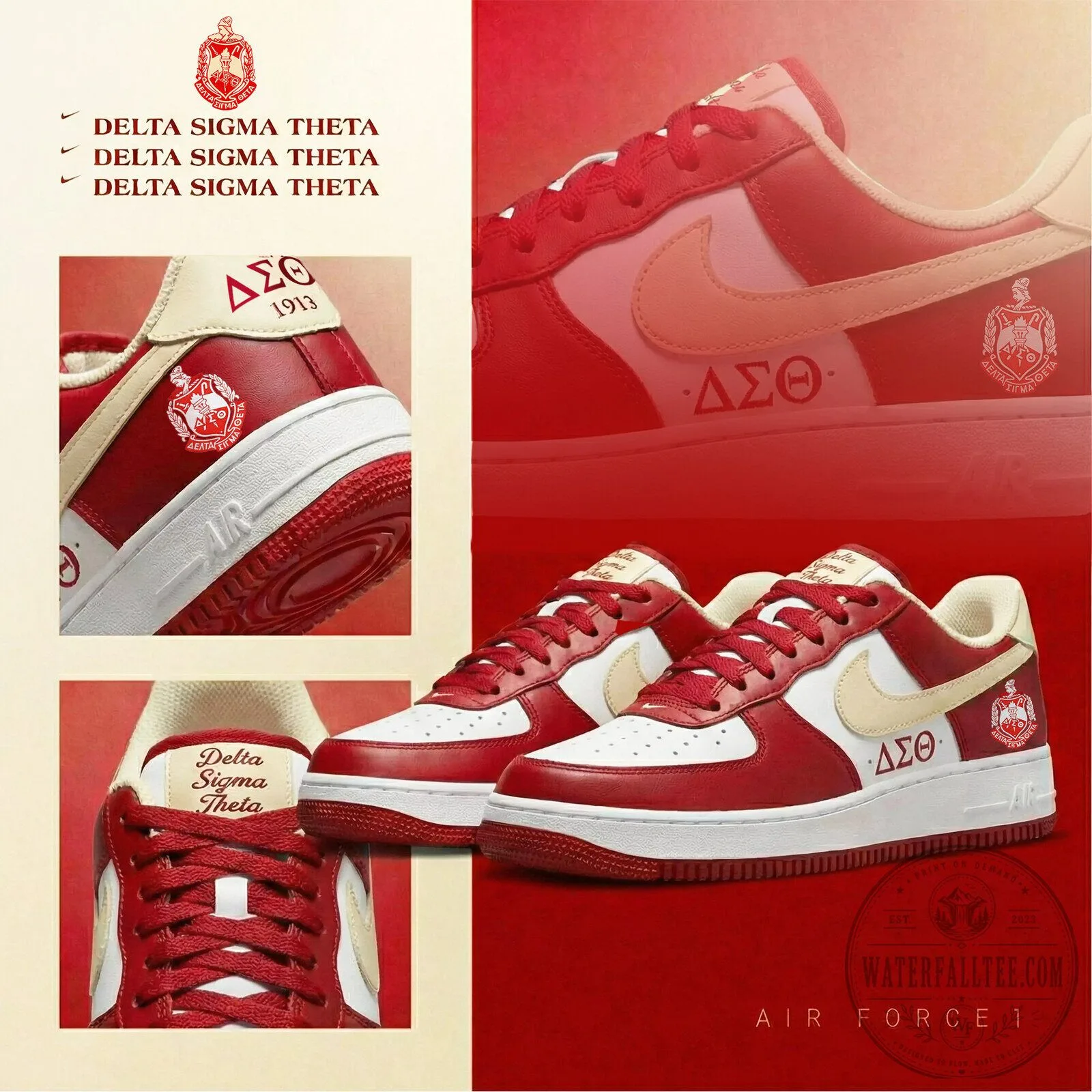 Custom Sneakers Air Force 1 for Delta Sigma Theta Sorority