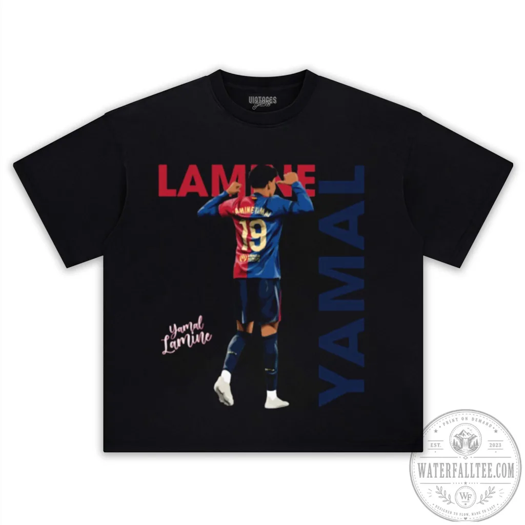 Graphic T-Shirt featuring Lamine Yamal from Barcelona Football Club Graphic T-Shirt featuring Lamine Yamal from Barcelona Football Club