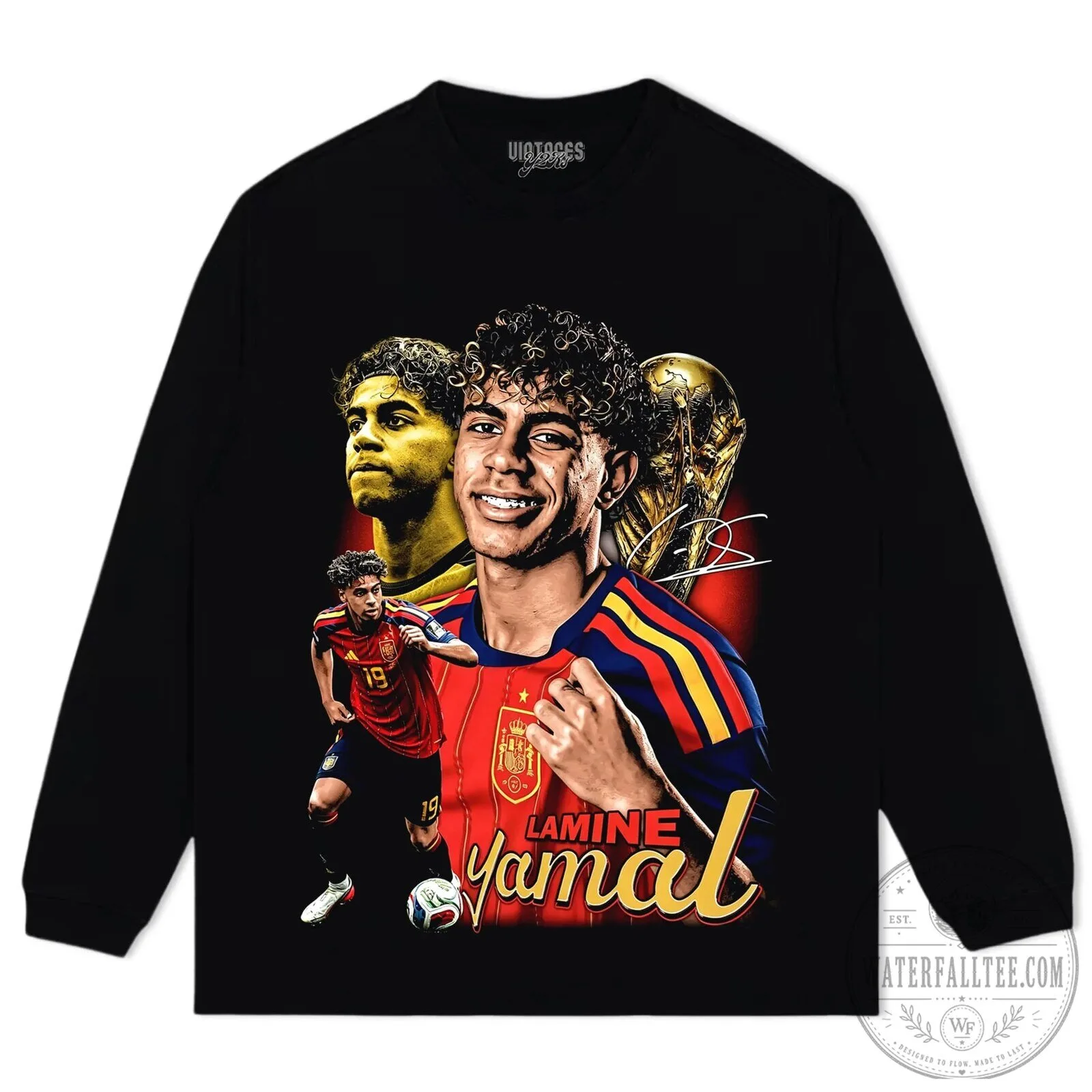 Lamine Yamal Football Player Graphic Design Vintage Style Black T-Shirt 15 Lamine Yamal Football Player Graphic Design Vintage Style Black T-Shirt