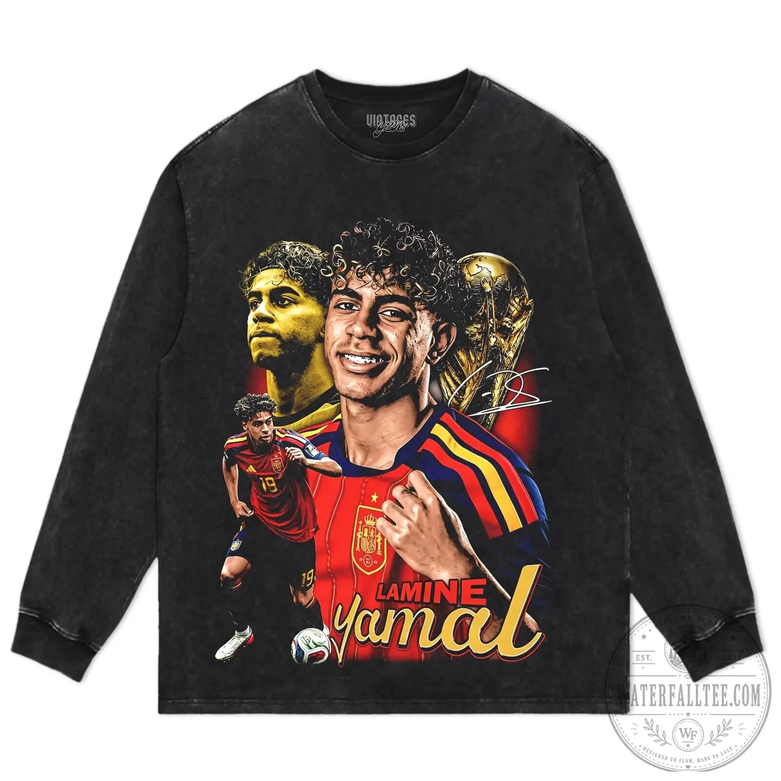 Lamine Yamal Football Player Graphic Design Vintage Style Black T-Shirt 16 Lamine Yamal Football Player Graphic Design Vintage Style Black T-Shirt