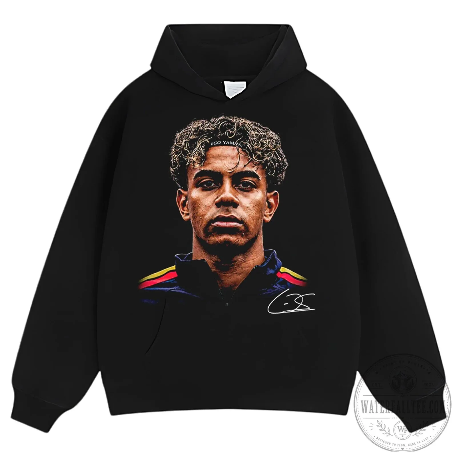 Black T-Shirt featuring Lamine Yamal Portrait of a Football Player 17 Black T-Shirt featuring Lamine Yamal Portrait of a Football Player