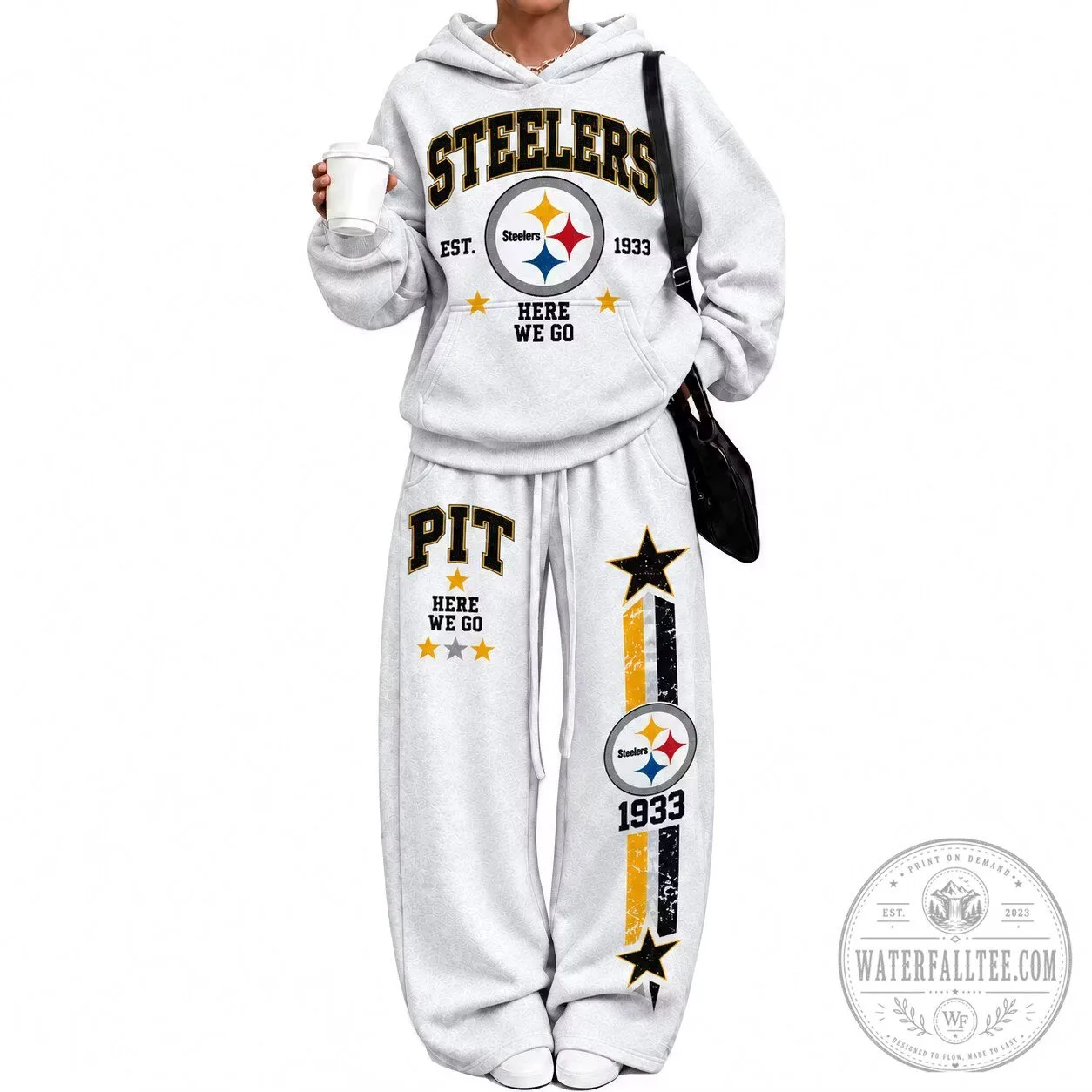 Pittsburgh Steelers Vintage Plush Hoodie and Pants Set 2 Pittsburgh Steelers Vintage Plush Hoodie and Pants Set