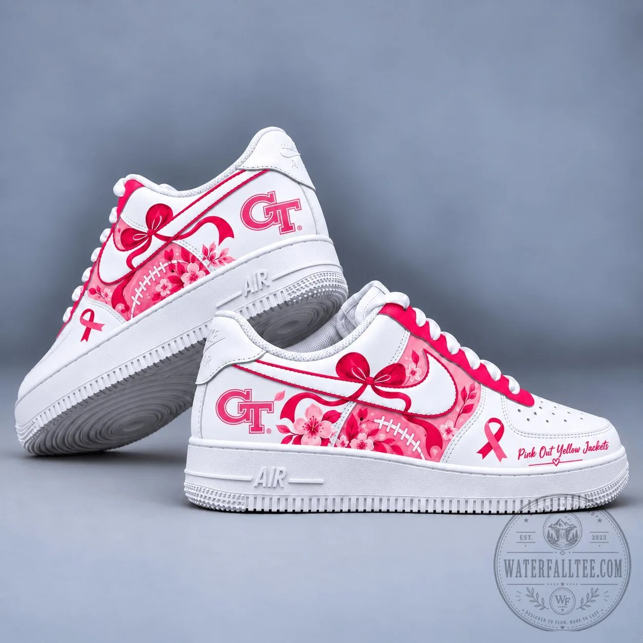 Georgia Tech Yellow Jackets Pink Out Breast Cancer Awareness Sneakers 2 Georgia Tech Yellow Jackets Pink Out Breast Cancer Awareness Sneakers
