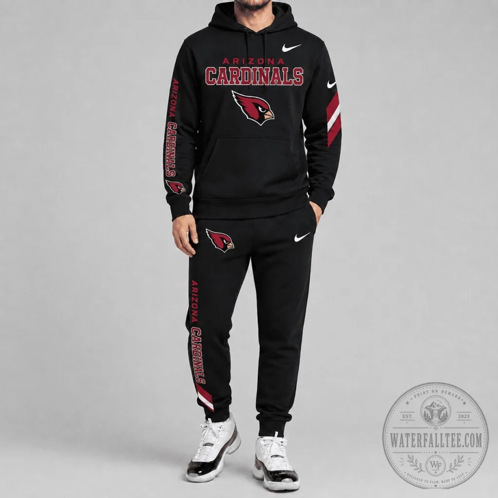 Arizona Cardinals Football Team Black Hoodie Sweatshirt and Jogger Pants Set Arizona Cardinals Football Team Black Hoodie Sweatshirt and Jogger Pants Set