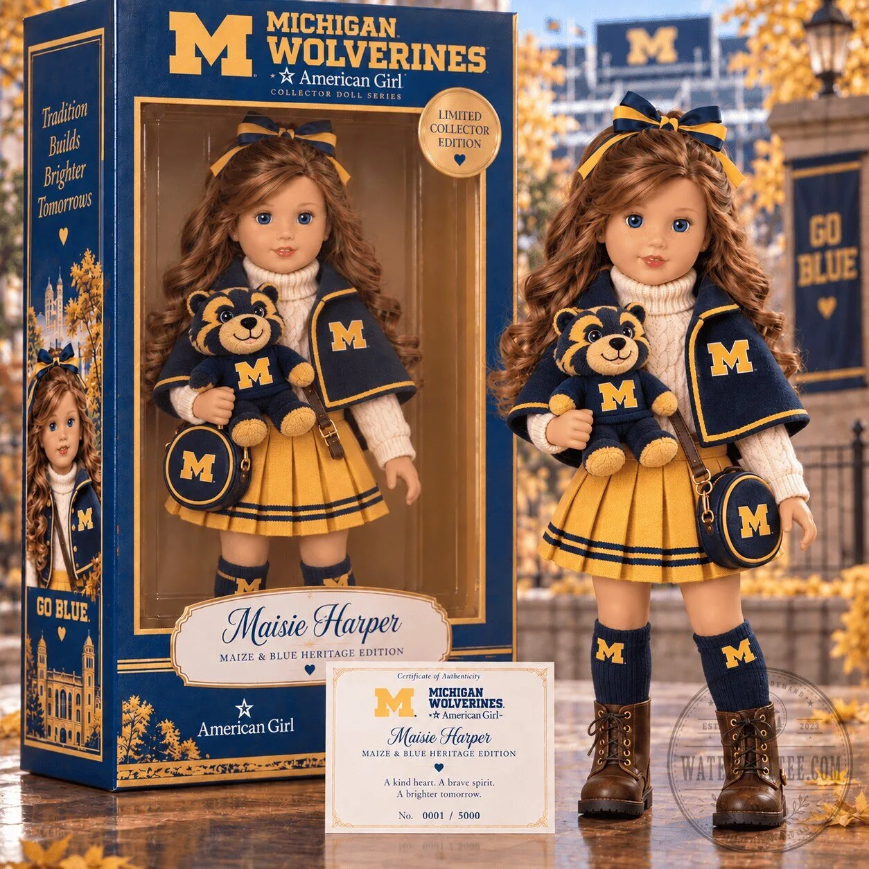 Michigan Wolverines American Girl Maisie Harper Collector Doll Limited Edition 5 Michigan Wolverines American Girl Maisie Harper Collector Doll Limited Edition