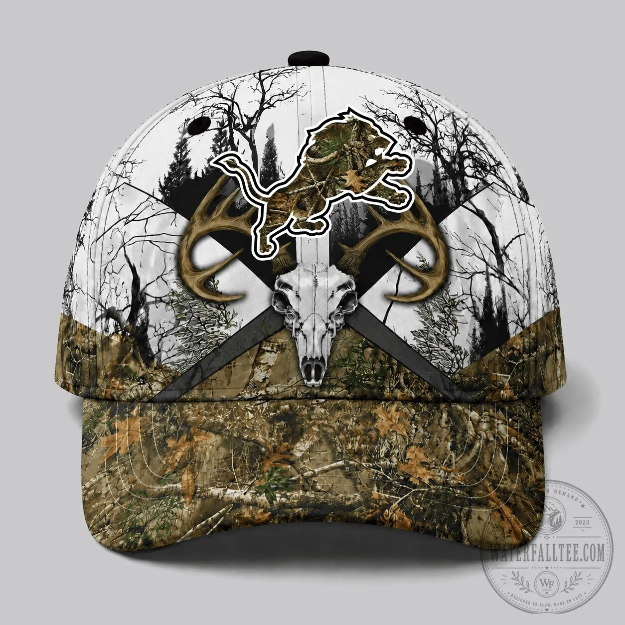 Detroit Lions Hunting Camouflage Deer Skull Baseball Cap for Outdoors Fans 1 Detroit Lions Hunting Camouflage Deer Skull Baseball Cap for Outdoors Fans