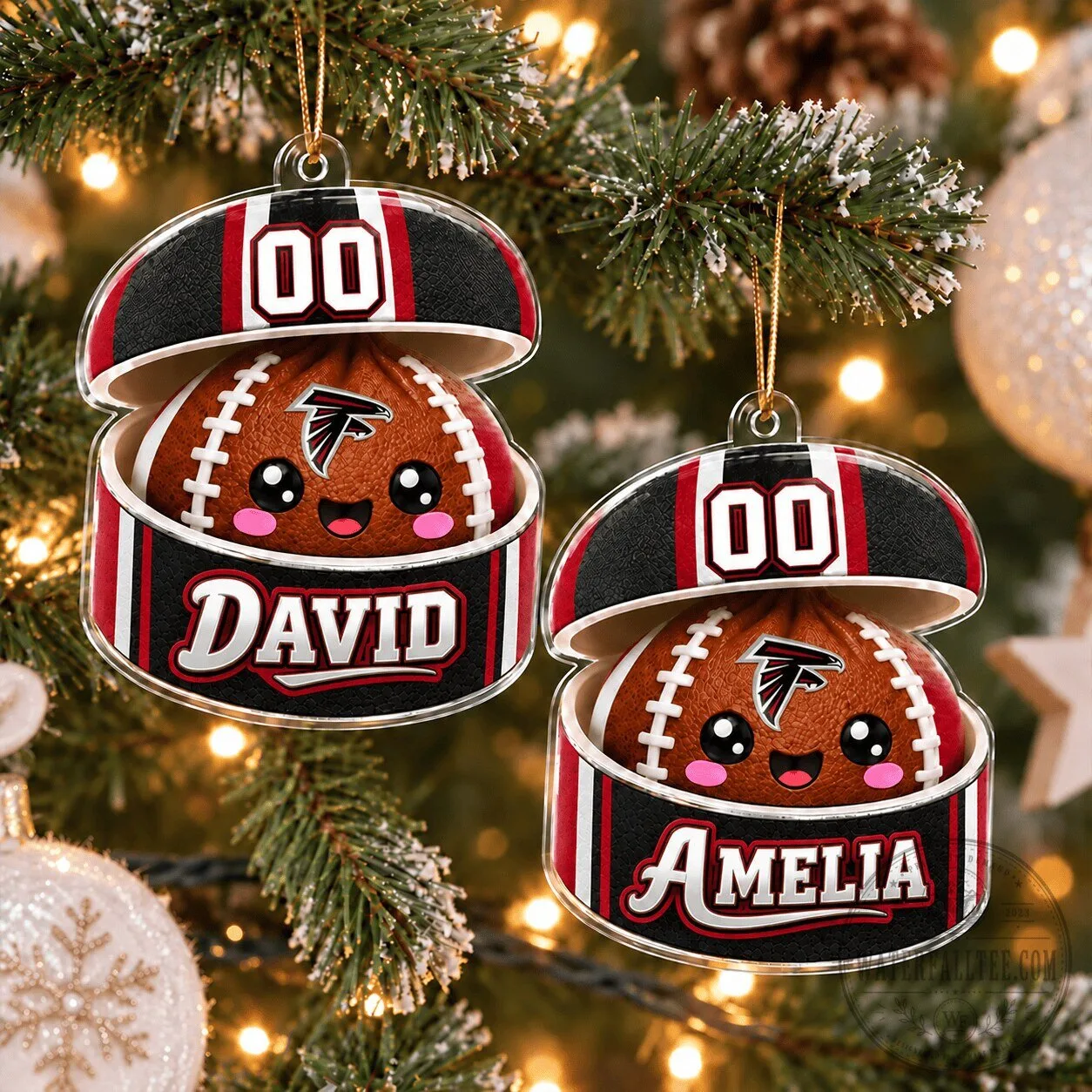 Atlanta Falcons Football Personalized Christmas Tree Ornament