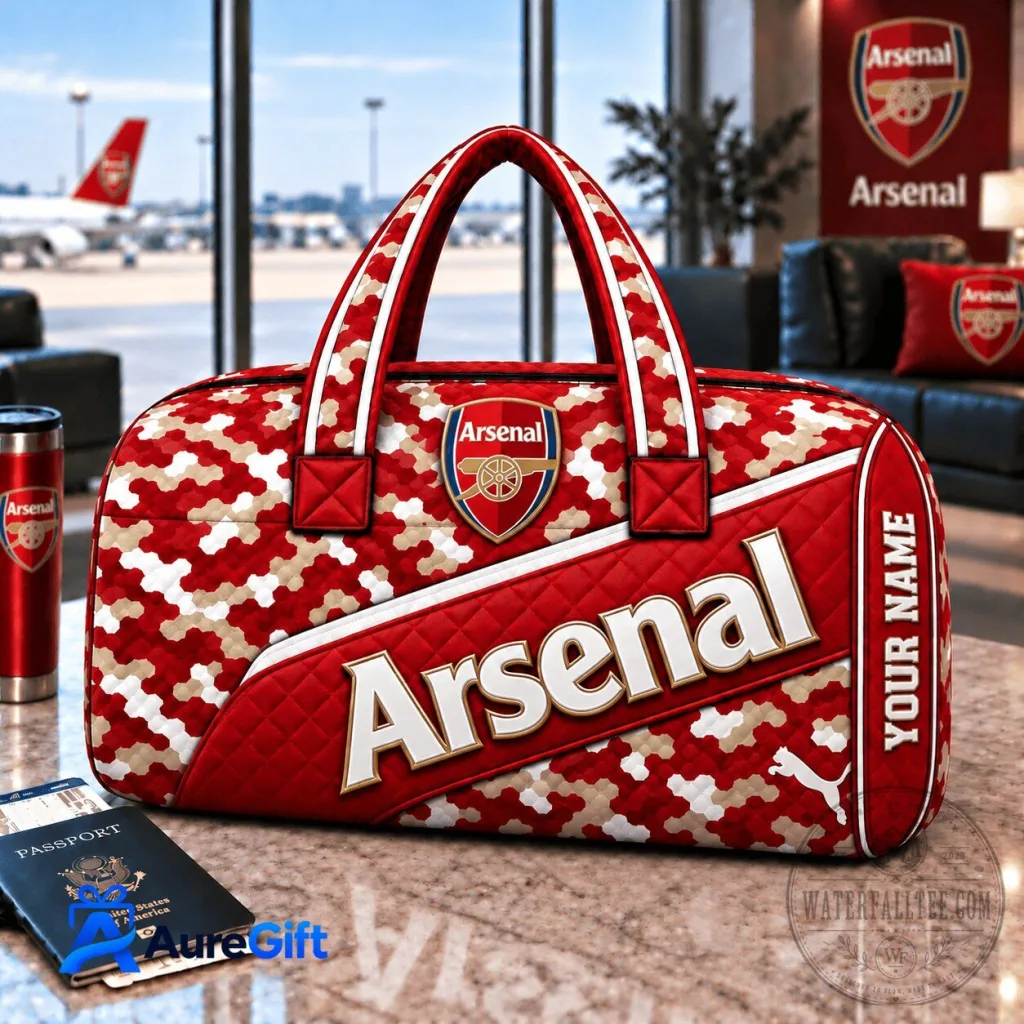 Arsenal Football Club Personalized Quilted Camouflage Pattern Duffel Bag Arsenal Football Club Personalized Quilted Camouflage Pattern Duffel Bag