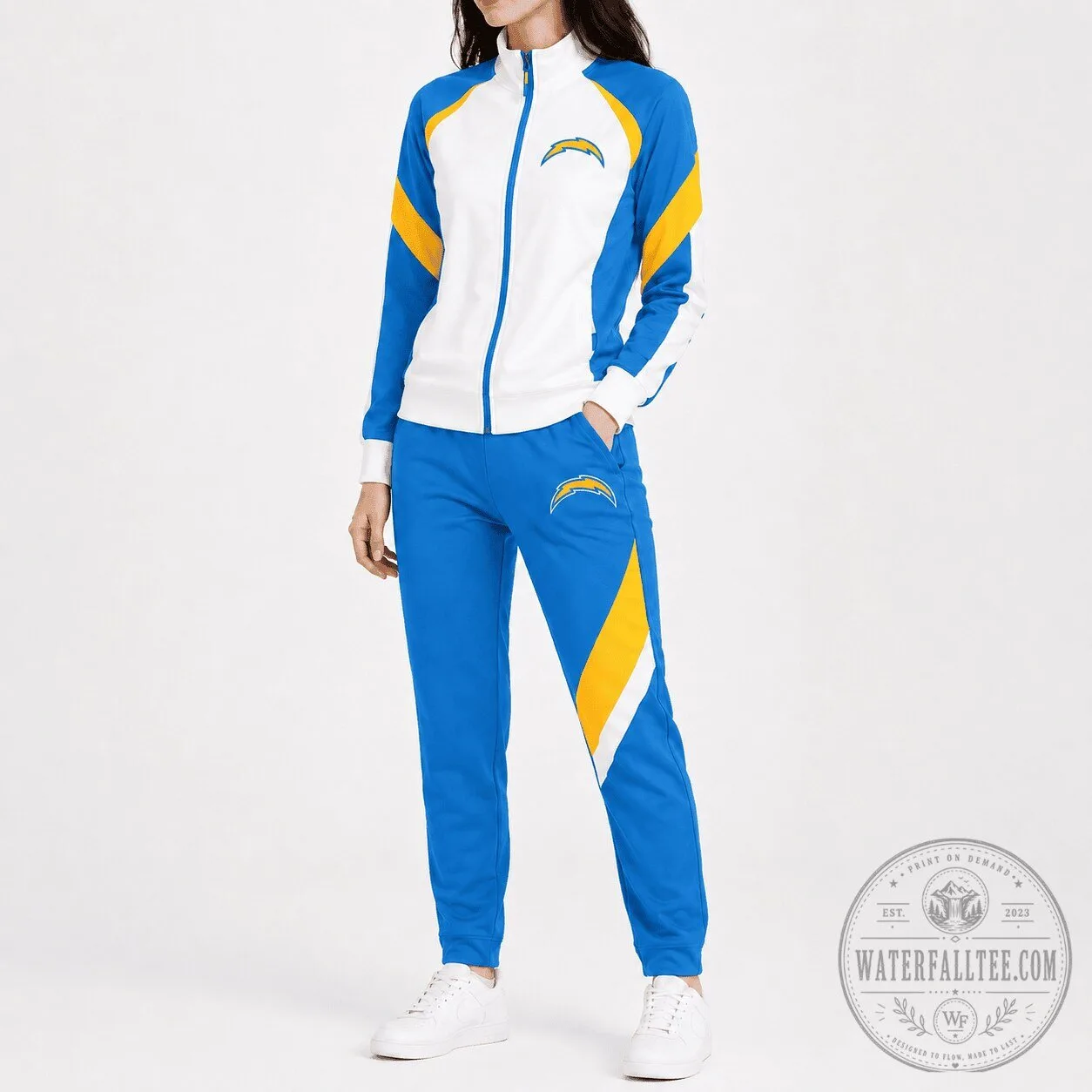 Los Angeles Chargers NFL Sporty Full-Zip Track Jacket and Jogger Pants Set