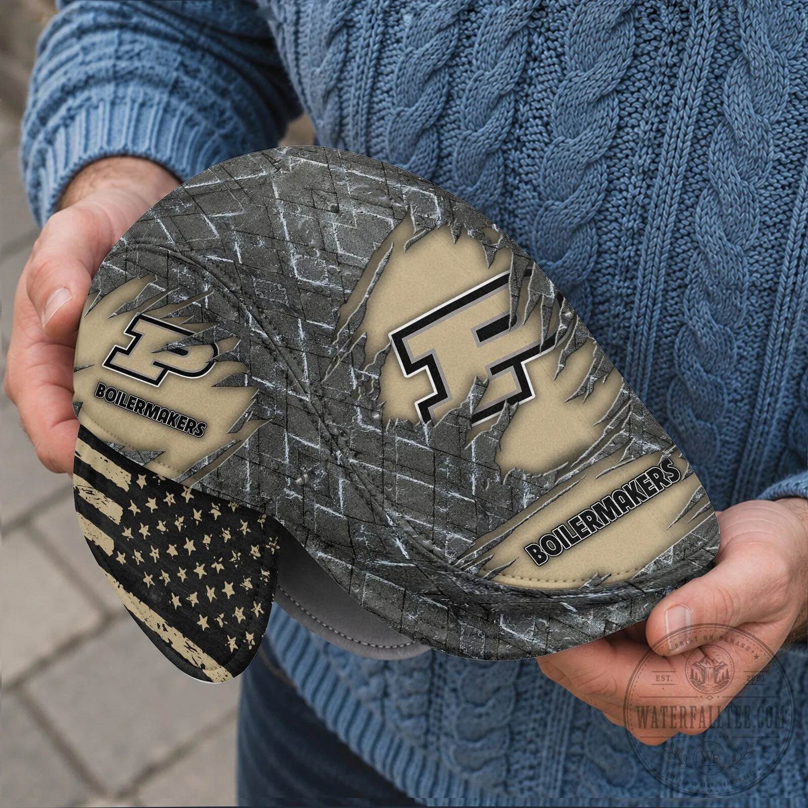 Purdue Boilermakers NCAA Flat Cap Hat with Foldable Ear Flaps 10 Purdue Boilermakers NCAA Flat Cap Hat with Foldable Ear Flaps