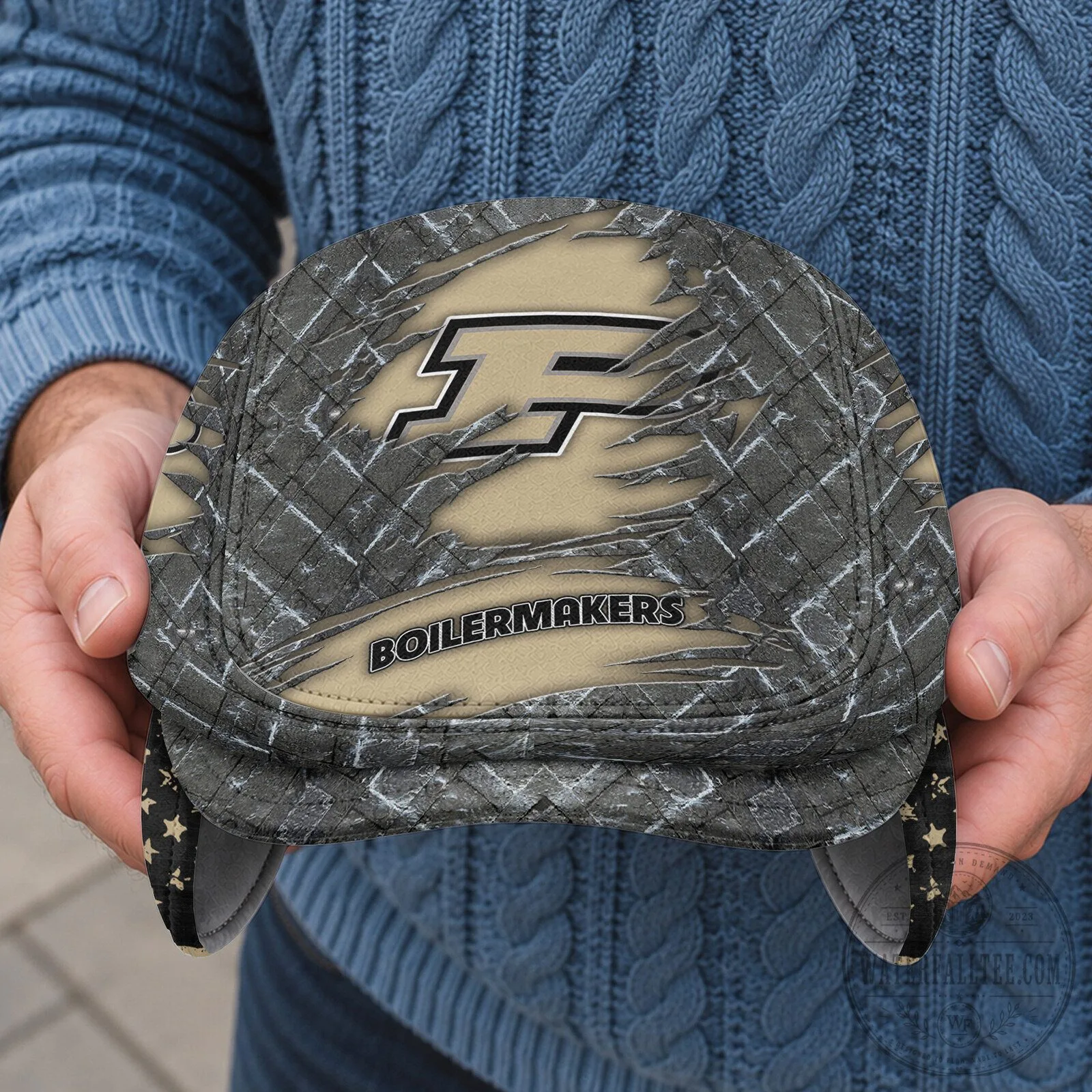 Purdue Boilermakers NCAA Flat Cap Hat with Foldable Ear Flaps 11 Purdue Boilermakers NCAA Flat Cap Hat with Foldable Ear Flaps