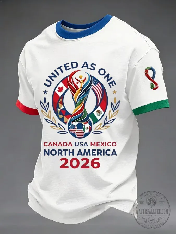 Canada USA Mexico North America 2026 United As One Football T-Shirt 2 Canada USA Mexico North America 2026 United As One Football T-Shirt