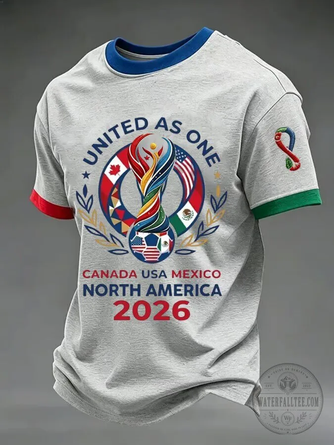 Canada USA Mexico North America 2026 United As One Football T-Shirt 7 Canada USA Mexico North America 2026 United As One Football T-Shirt