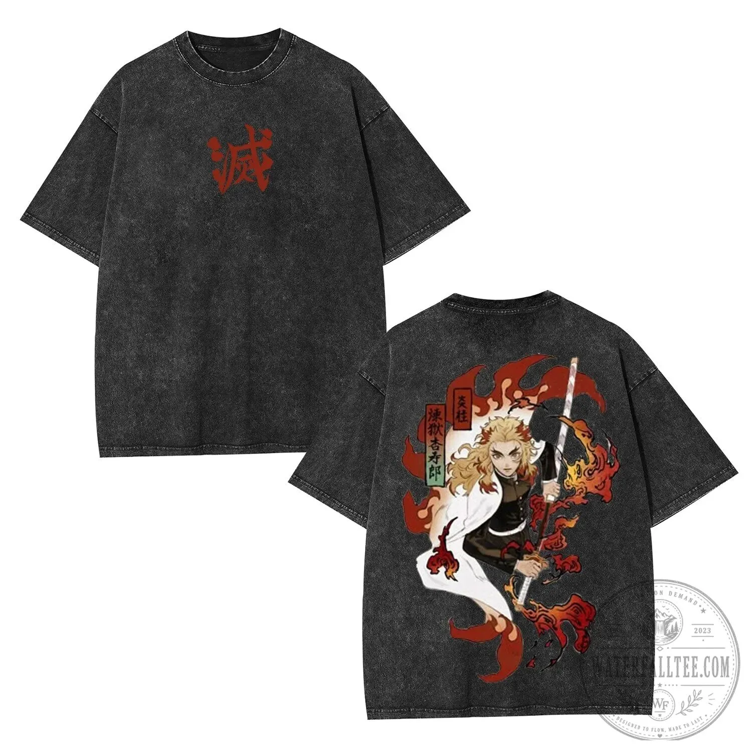 Demon Slayer Rengoku Kyojuro Japanese Anime Graphic T-Shirt