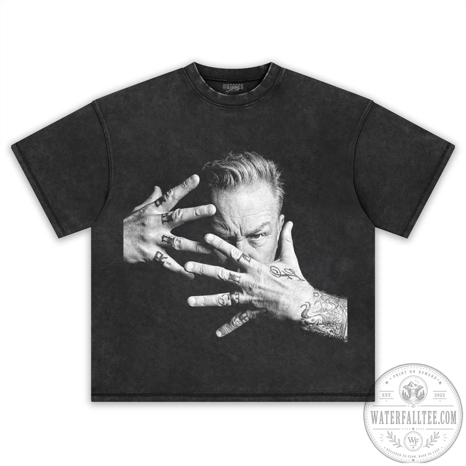 James Hetfield Black and White Portrait T-Shirt 9 James Hetfield Black and White Portrait T-Shirt