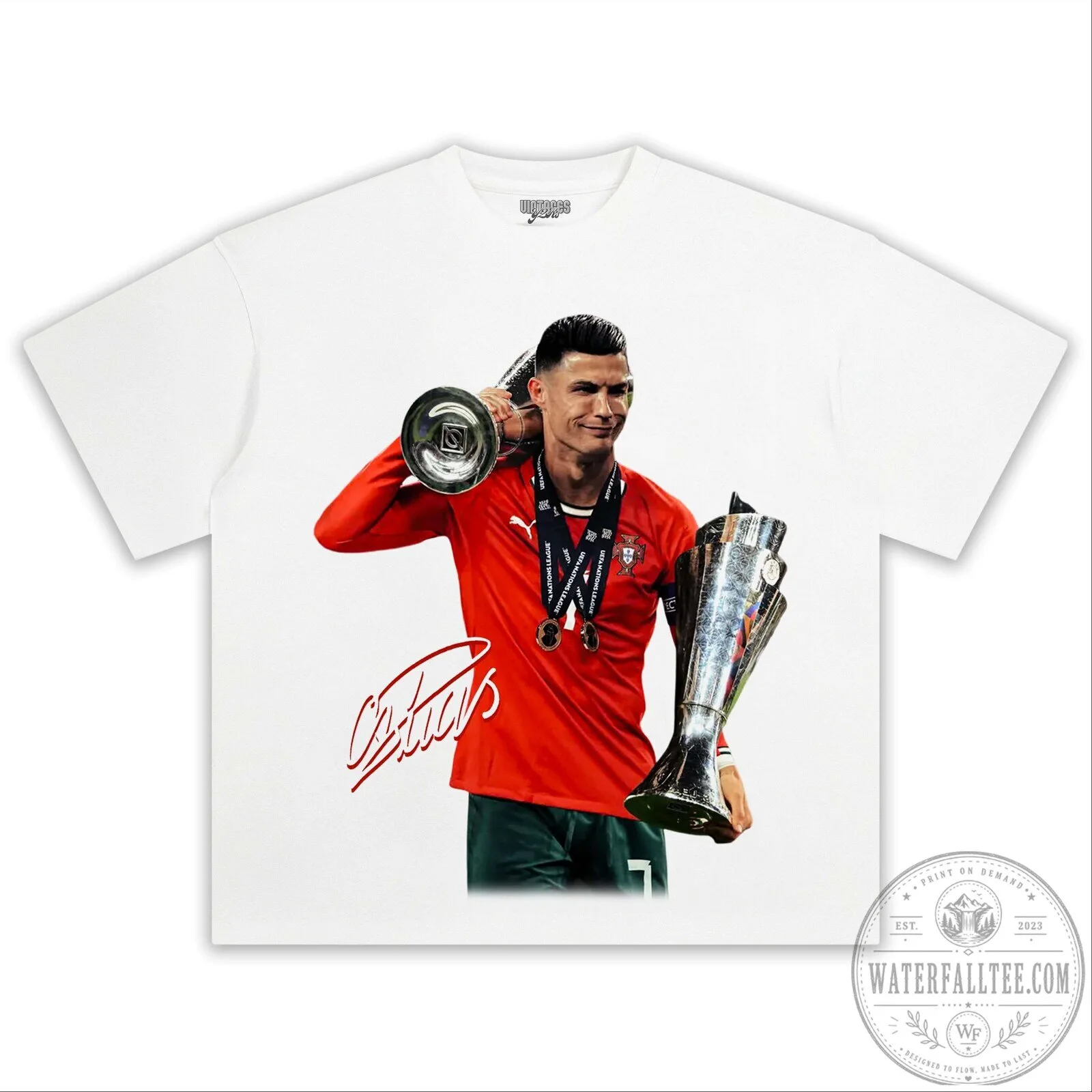 Graphic T-Shirt featuring Cristiano Ronaldo as UEFA Nations League Champion 10 Graphic T-Shirt featuring Cristiano Ronaldo as UEFA Nations League Champion
