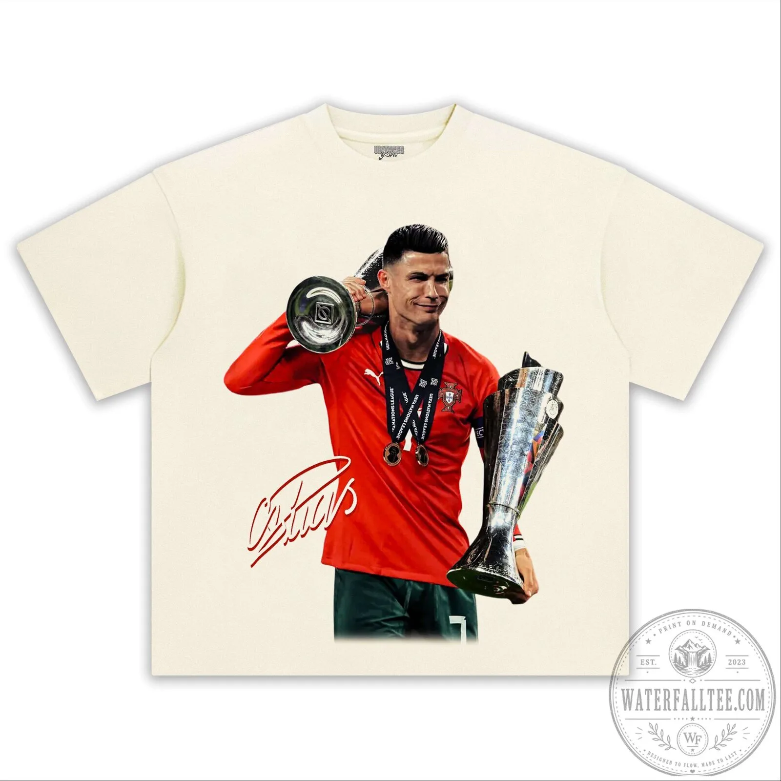 Graphic T-Shirt featuring Cristiano Ronaldo as UEFA Nations League Champion 11 Graphic T-Shirt featuring Cristiano Ronaldo as UEFA Nations League Champion
