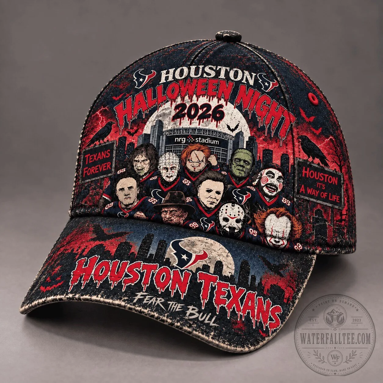 Houston Texans Halloween Night Fear The Bull Cap Hat