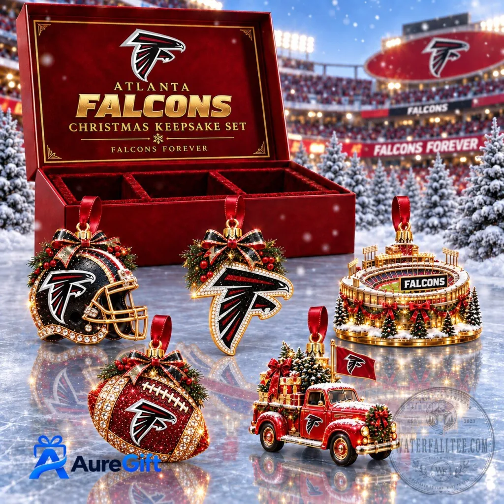 Atlanta Falcons Christmas Keepsake Set Football Team Holiday Ornaments Atlanta Falcons Christmas Keepsake Set Football Team Holiday Ornaments
