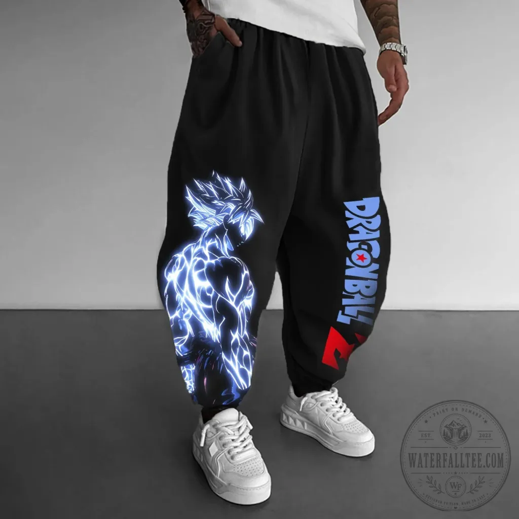 Streetwear Pants featuring Goku in Super Saiyan form from Dragon Ball Z Anime Streetwear Pants featuring Goku in Super Saiyan form from Dragon Ball Z Anime