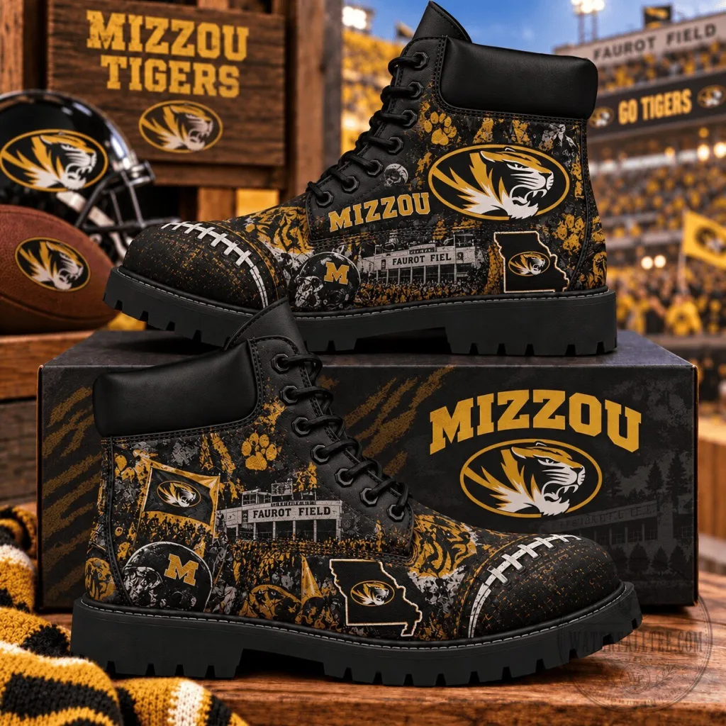 Missouri Tigers Football Team Fan High Top Boots Missouri Tigers Football Team Fan High Top Boots