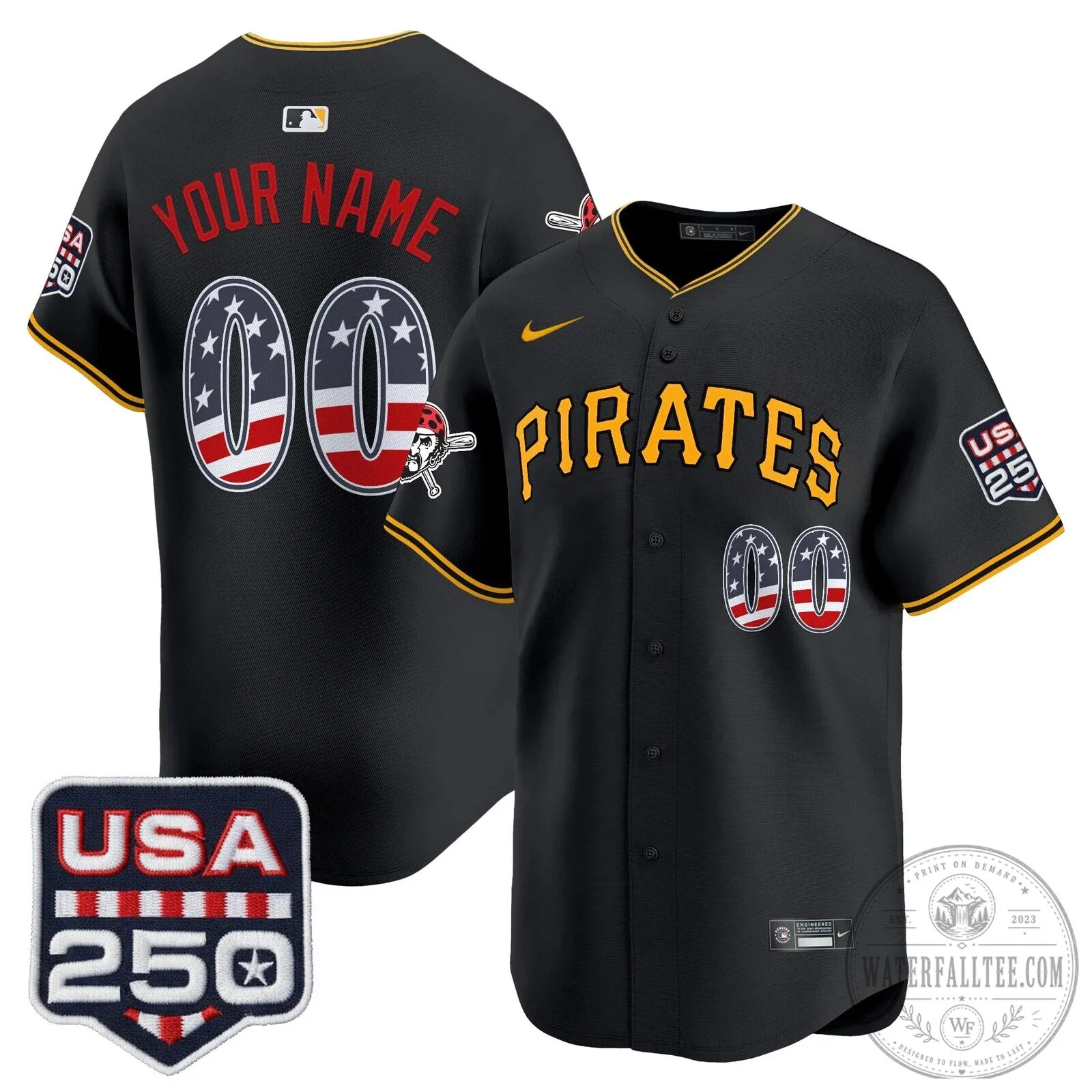 Pittsburgh Pirates Fourth of July USA 250 Limited Custom Baseball Jersey