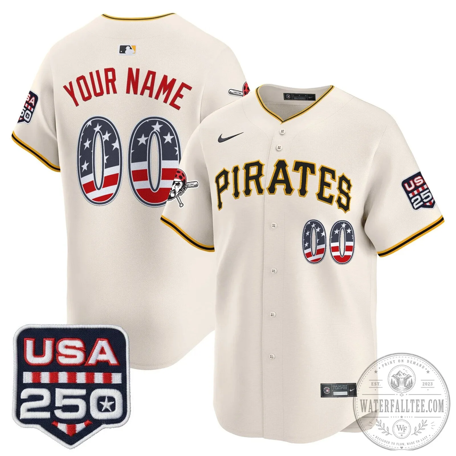 Pittsburgh Pirates Fourth of July USA 250 Limited Custom Baseball Jersey 13 Pittsburgh Pirates Fourth of July USA 250 Limited Custom Baseball Jersey
