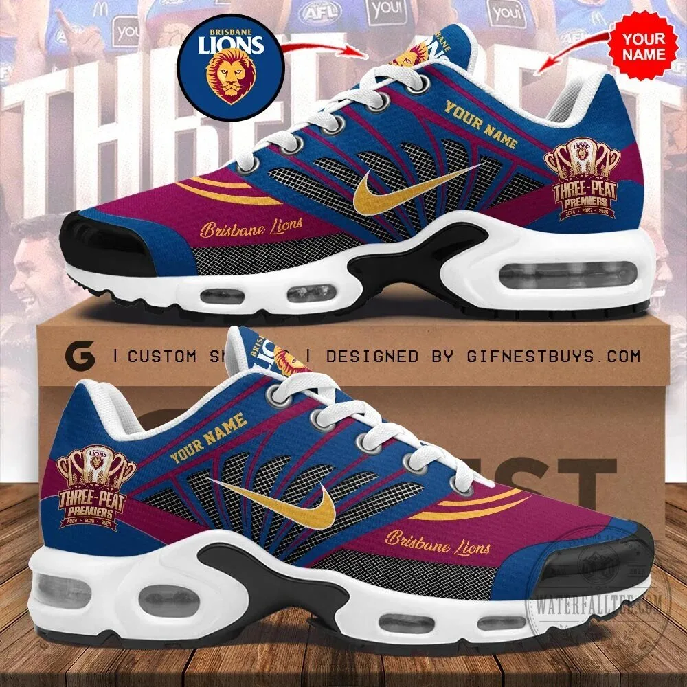 Brisbane Lions AFL Three-Peat Premiers Personalized Air Max Shoes 2 Brisbane Lions AFL Three-Peat Premiers Personalized Air Max Shoes
