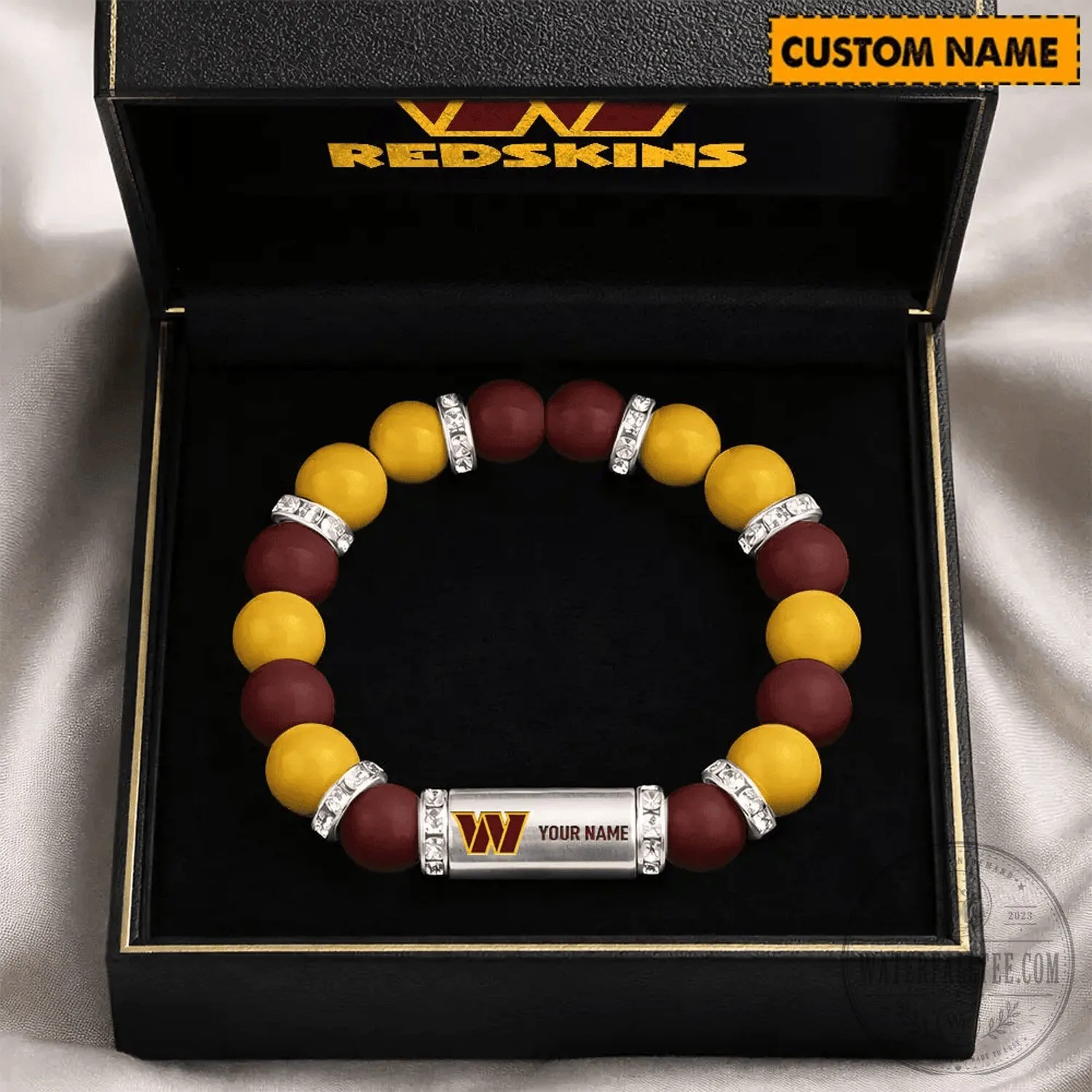 Washington Redskins Personalized Beaded Bracelet for Football Fans 2 Washington Redskins Personalized Beaded Bracelet for Football Fans