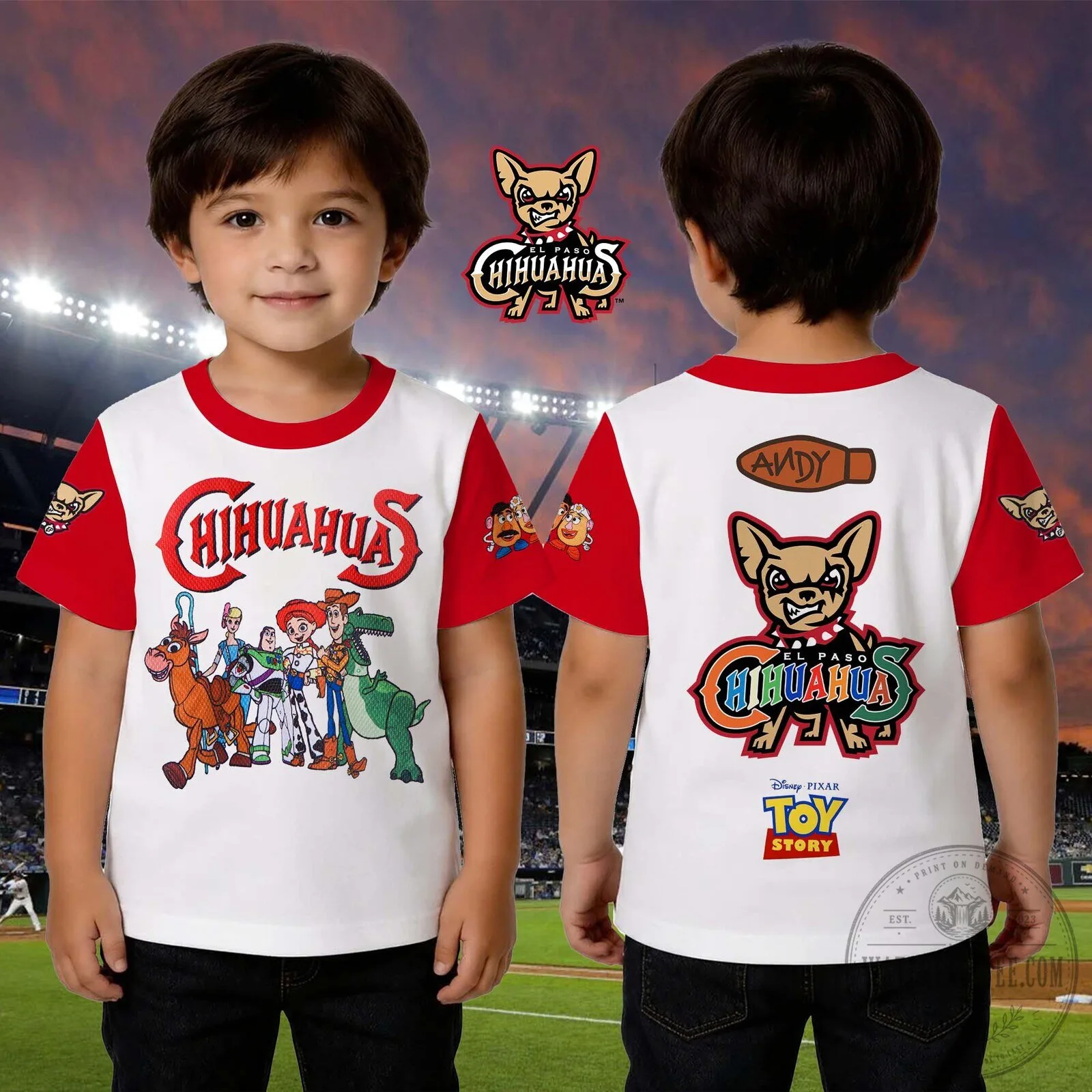 Toy Story El Paso Chihuahuas Baseball Kids T-Shirt 1 Toy Story El Paso Chihuahuas Baseball Kids T-Shirt