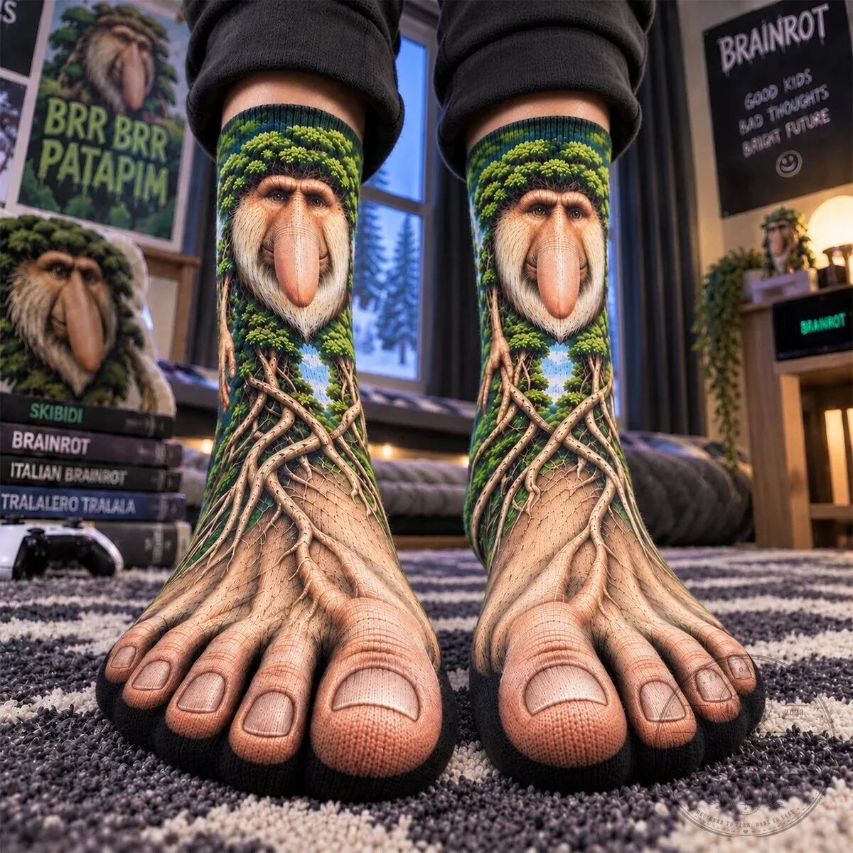 Proboscis Monkey Jungle Animal Novelty Crew Socks for Men and Women 8 Proboscis Monkey Jungle Animal Novelty Crew Socks for Men and Women