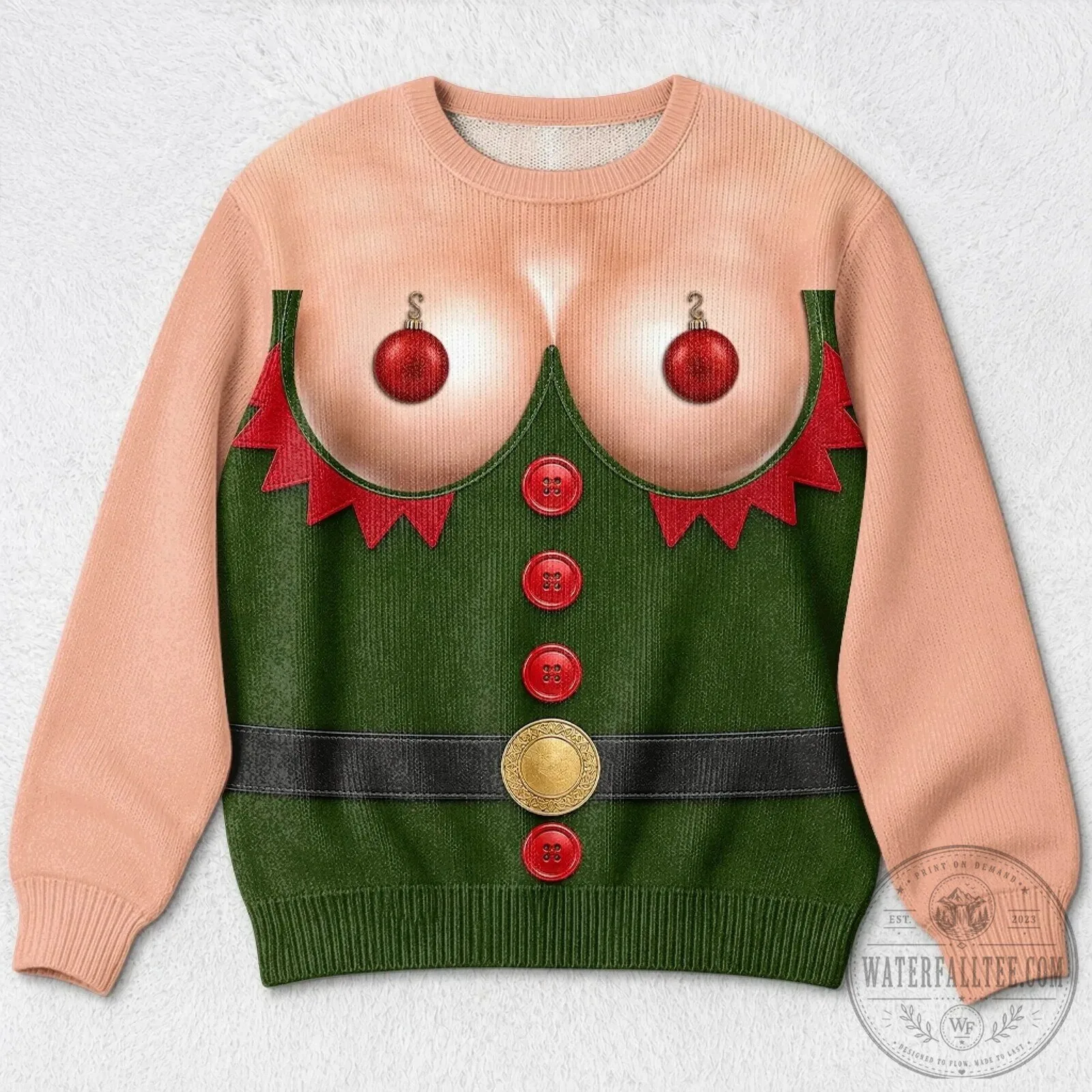Santa's Favorite Party Girl Funny Christmas Elf Costume Ugly Sweater 11 Santa