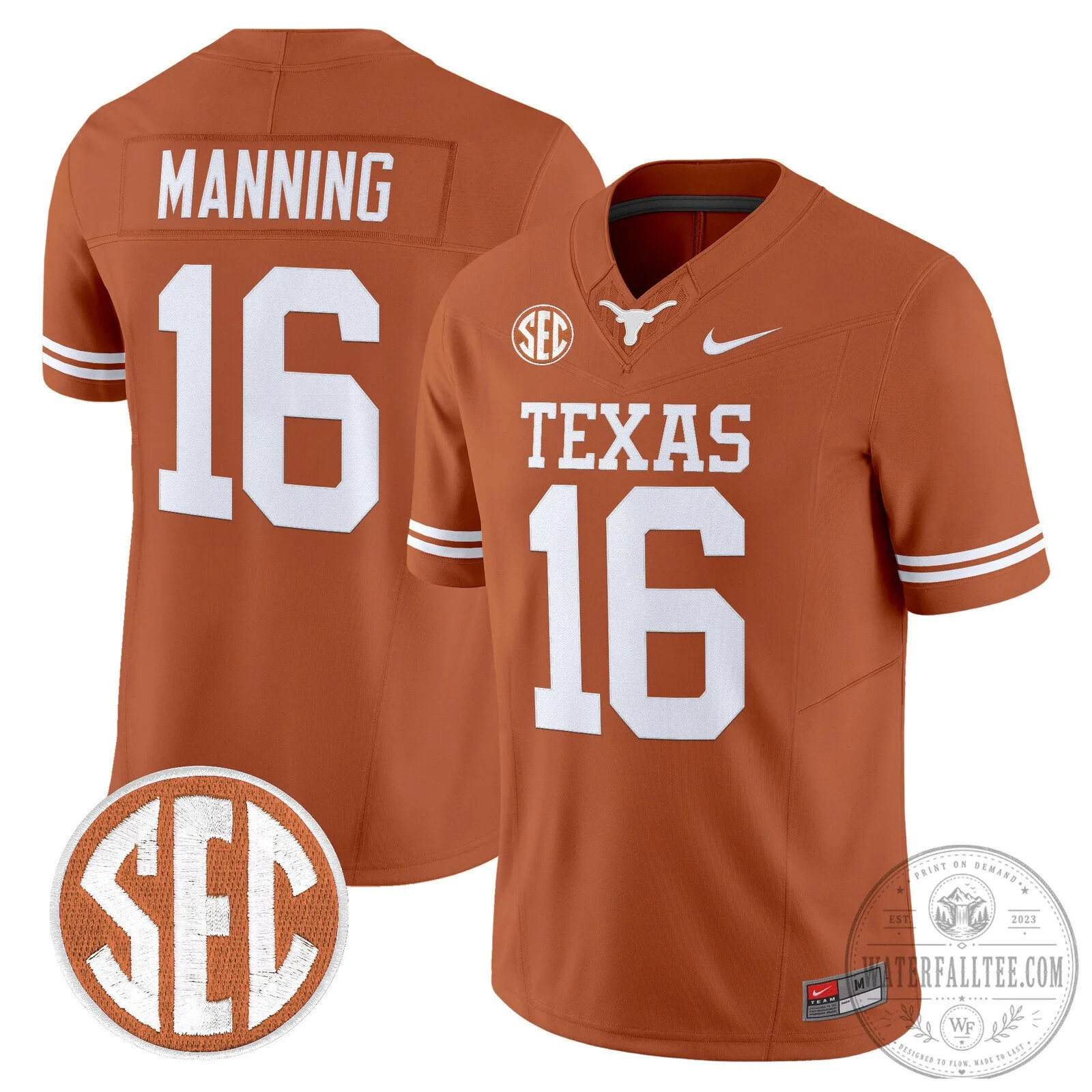 Texas Longhorns Arch Manning Number 16 Vapor Limited Football Jersey