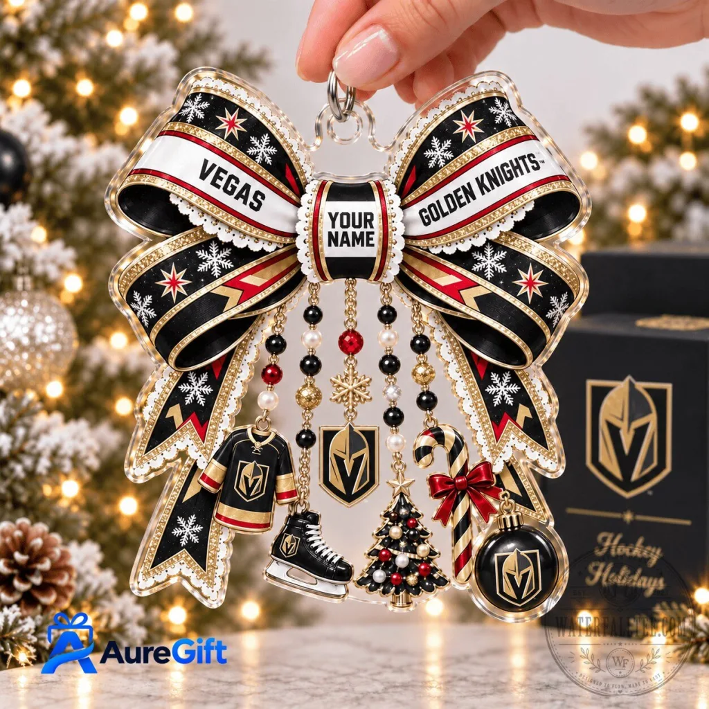 Vegas Golden Knights Hockey Christmas Tree Ornament Personalized Vegas Golden Knights Hockey Christmas Tree Ornament Personalized