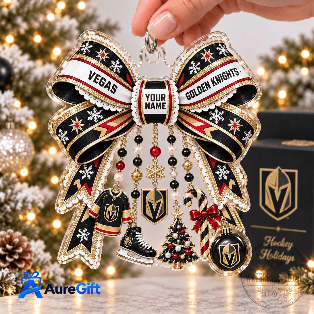 Vegas Golden Knights Hockey Christmas Tree Ornament Personalized 5 Vegas Golden Knights Hockey Christmas Tree Ornament Personalized