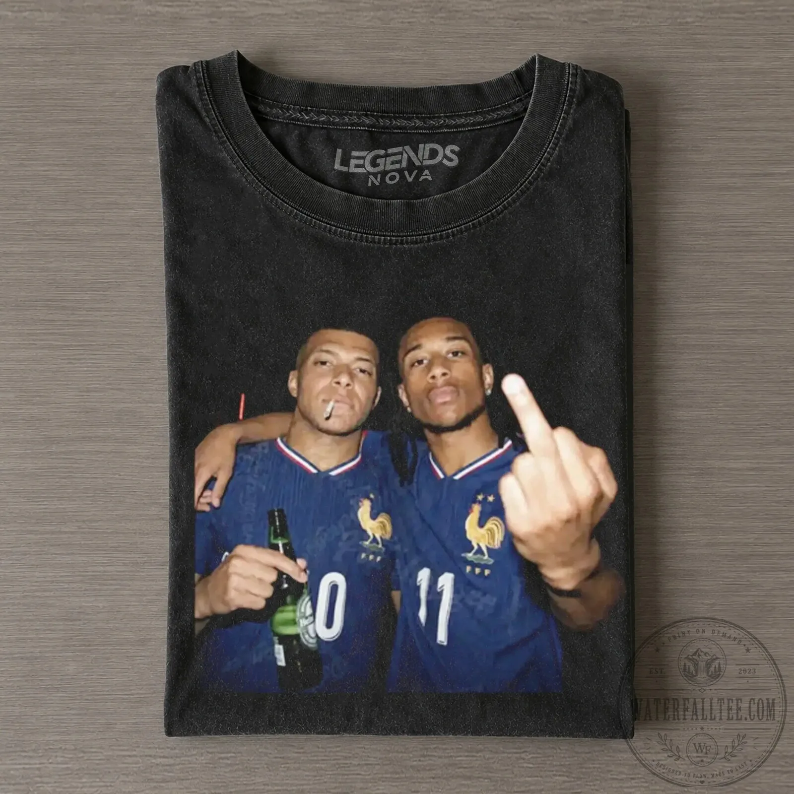 France Football Team T-Shirt featuring Ousmane Dembele and Kylian Mbappe 1 France Football Team T-Shirt featuring Ousmane Dembele and Kylian Mbappe