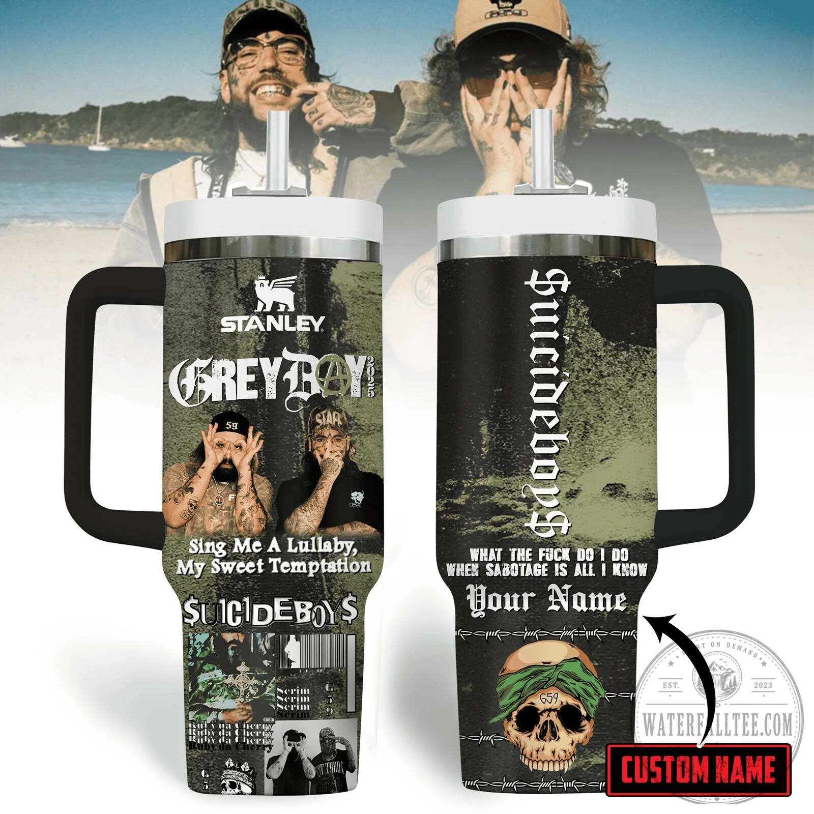 Suicideboys Greyday Tour 2023 Custom Name Insulated Tumbler with Handle 5 Suicideboys Greyday Tour 2023 Custom Name Insulated Tumbler with Handle