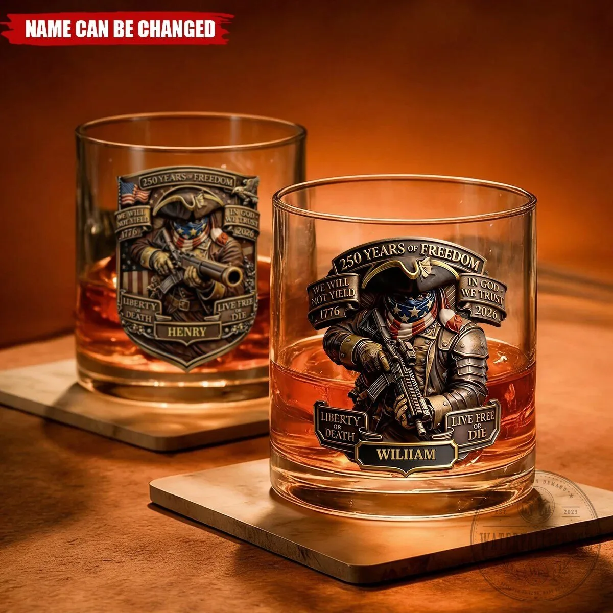 250 Years of Freedom American Soldier Whiskey Glass - Personalized Patriotic Gift 9 250 Years of Freedom American Soldier Whiskey Glass - Personalized Patriotic Gift