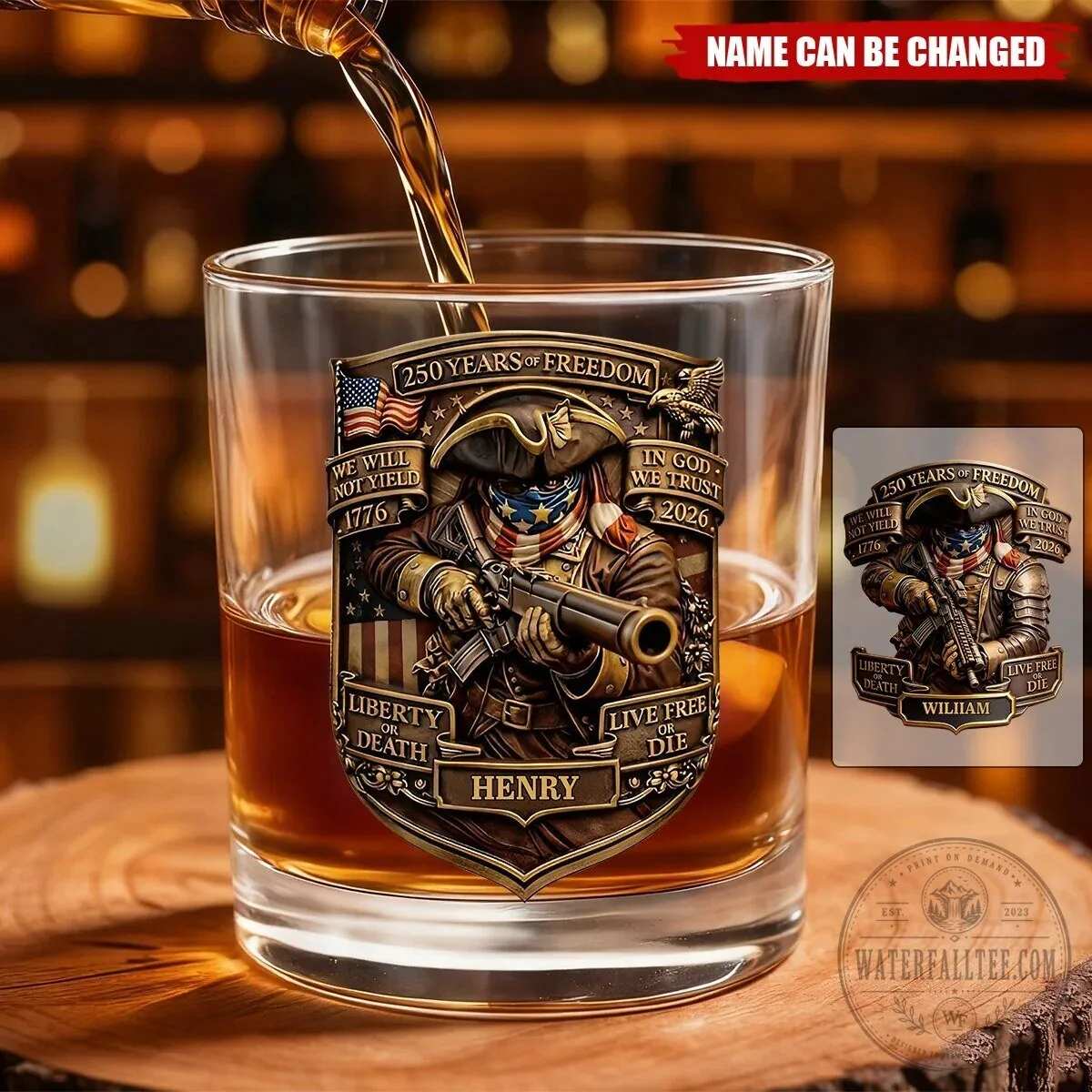 250 Years of Freedom American Soldier Whiskey Glass - Personalized Patriotic Gift 10 250 Years of Freedom American Soldier Whiskey Glass - Personalized Patriotic Gift
