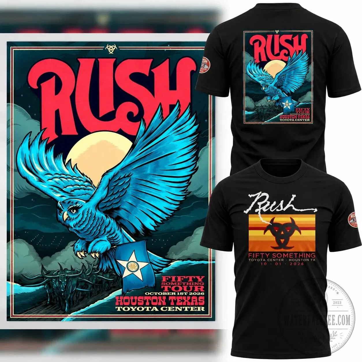 Rush Fifty Something Tour Houston Texas 2026 Concert T-Shirt