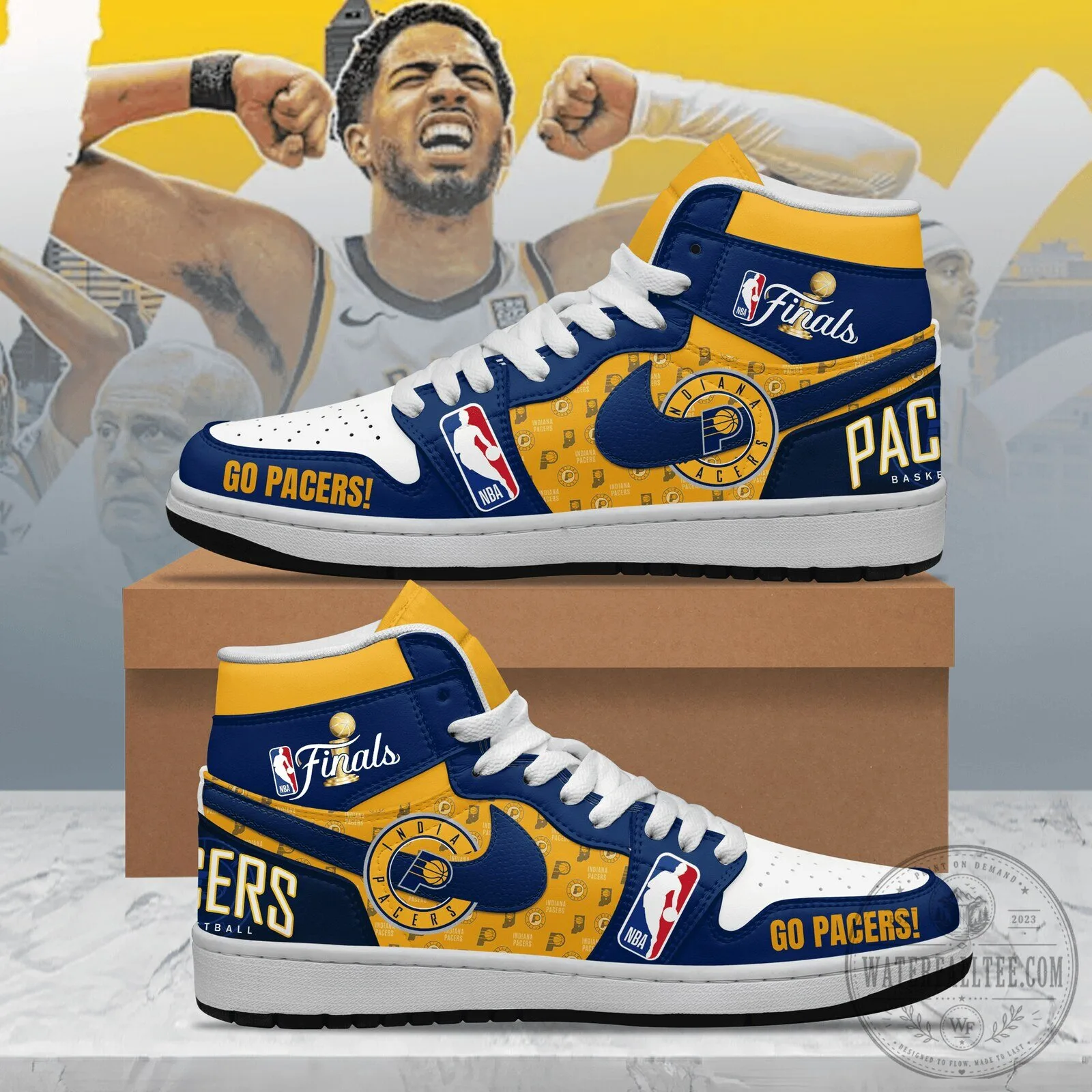 Indiana Pacers Basketball Team High Top Sneakers for Men and Women