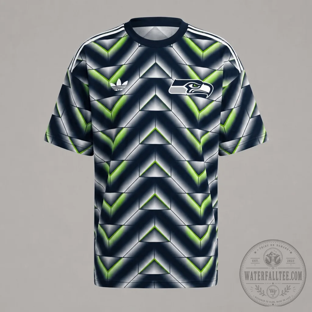 Seattle Seahawks Retro Geometric Graphic Pattern Football Jersey Seattle Seahawks Retro Geometric Graphic Pattern Football Jersey
