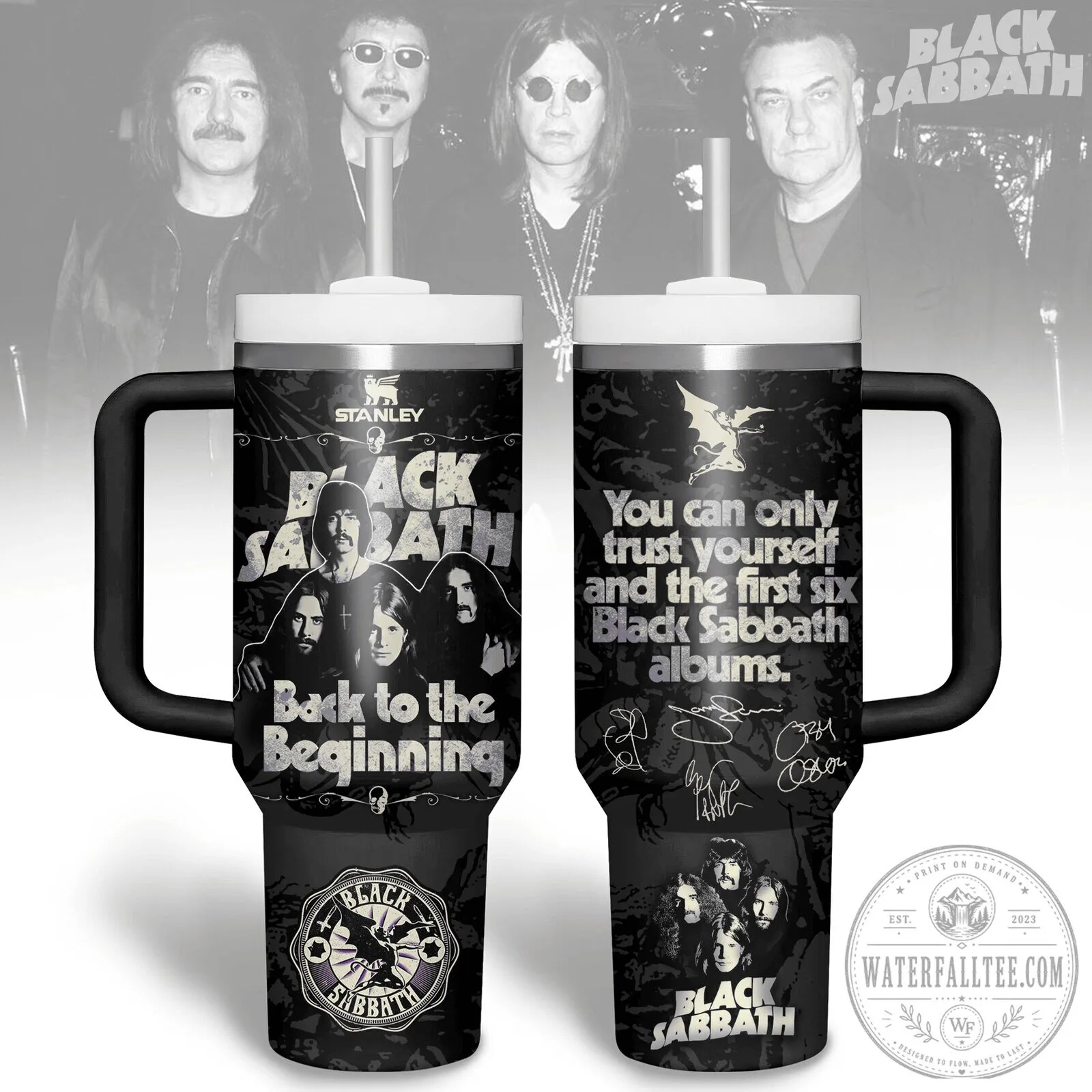Black Sabbath Band Music Tumbler With Handle 1 Black Sabbath Band Music Tumbler With Handle