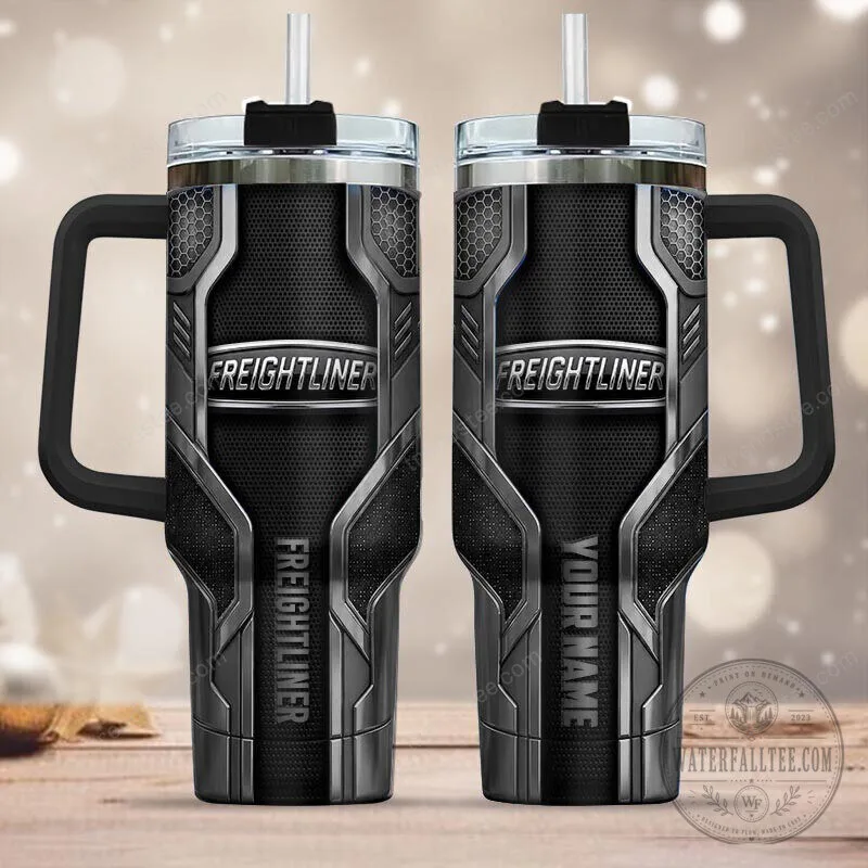 Freightliner Trucker Driver Stainless Steel Tumbler with Handle