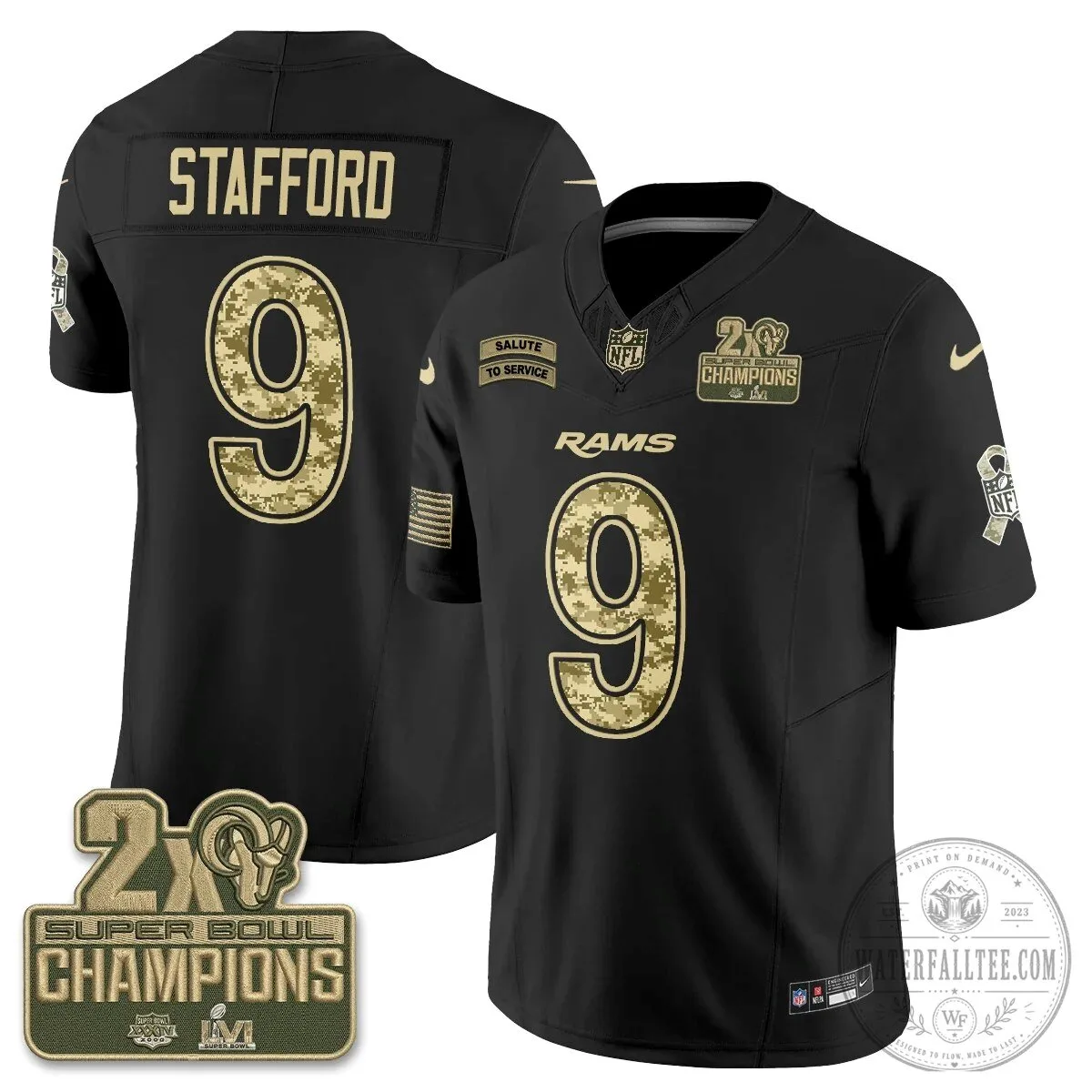 Los Angeles Rams Puka Nacua Black Salute To Service Football Jersey 70 Los Angeles Rams Puka Nacua Black Salute To Service Football Jersey