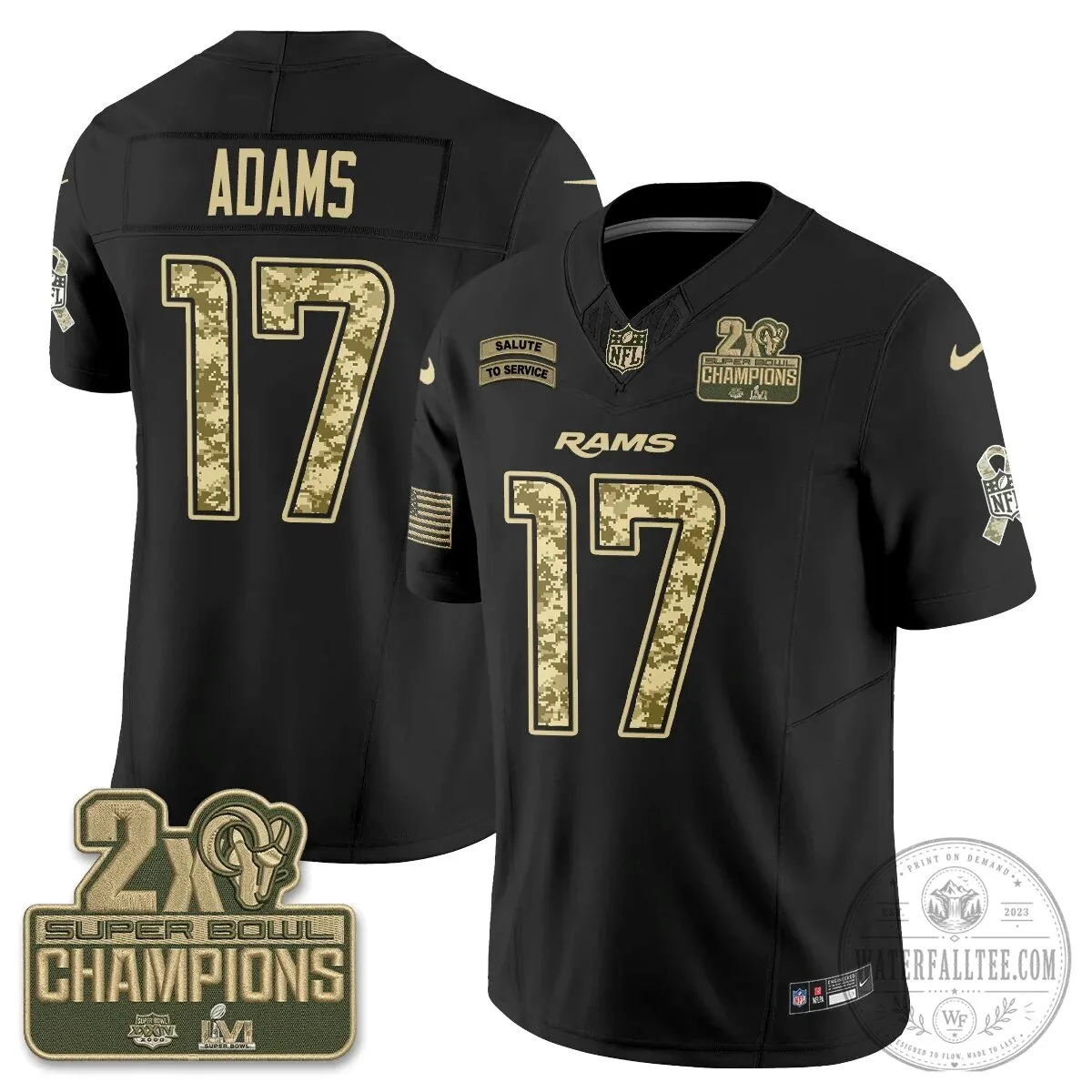 Los Angeles Rams Puka Nacua Black Salute To Service Football Jersey 71 Los Angeles Rams Puka Nacua Black Salute To Service Football Jersey