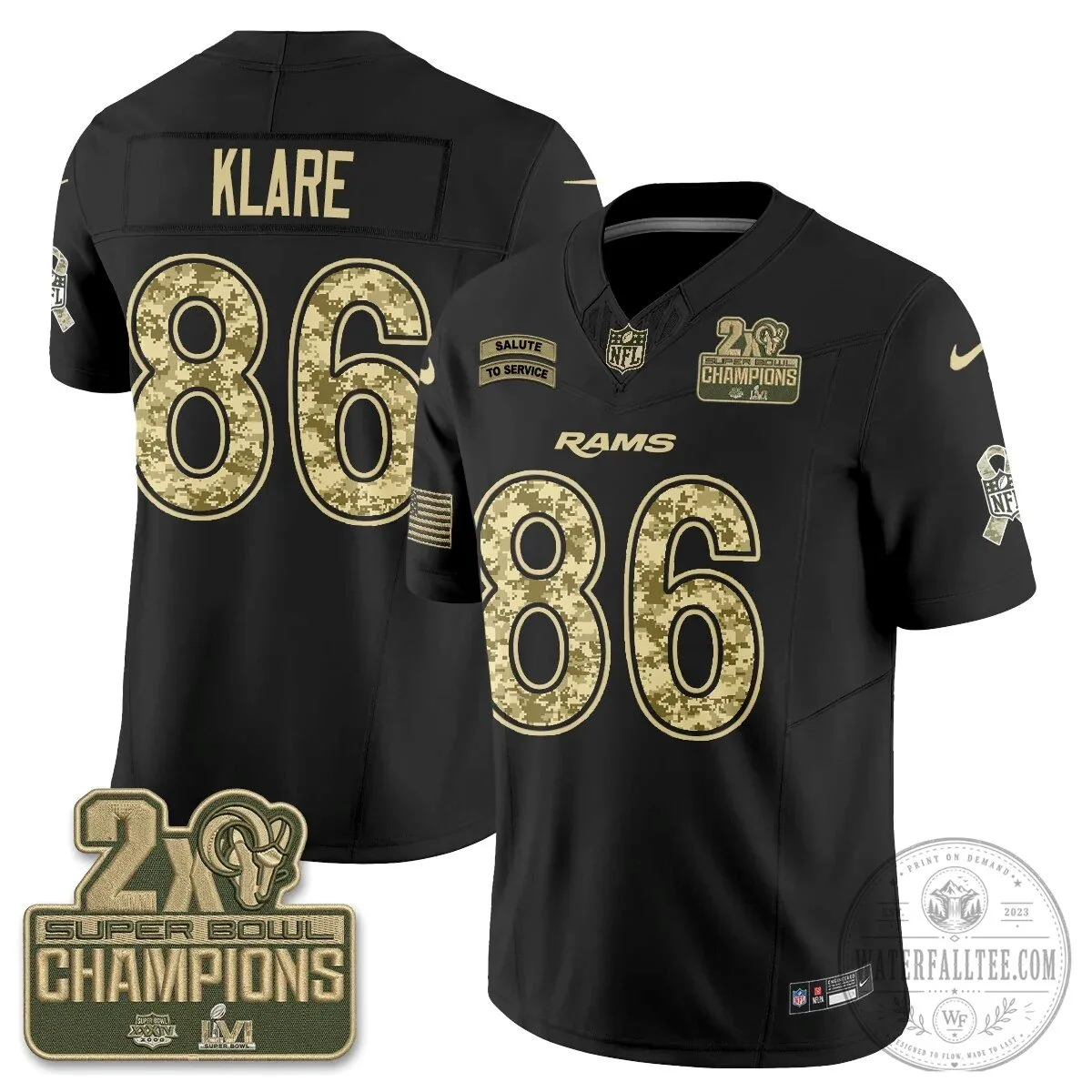 Los Angeles Rams Puka Nacua Black Salute To Service Football Jersey 78 Los Angeles Rams Puka Nacua Black Salute To Service Football Jersey