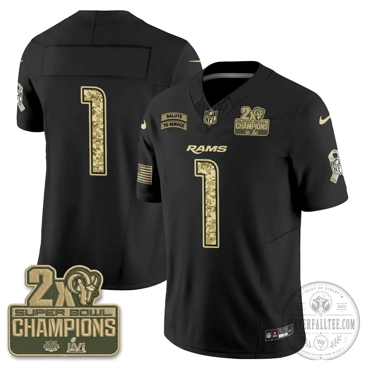 Los Angeles Rams Puka Nacua Black Salute To Service Football Jersey 79 Los Angeles Rams Puka Nacua Black Salute To Service Football Jersey